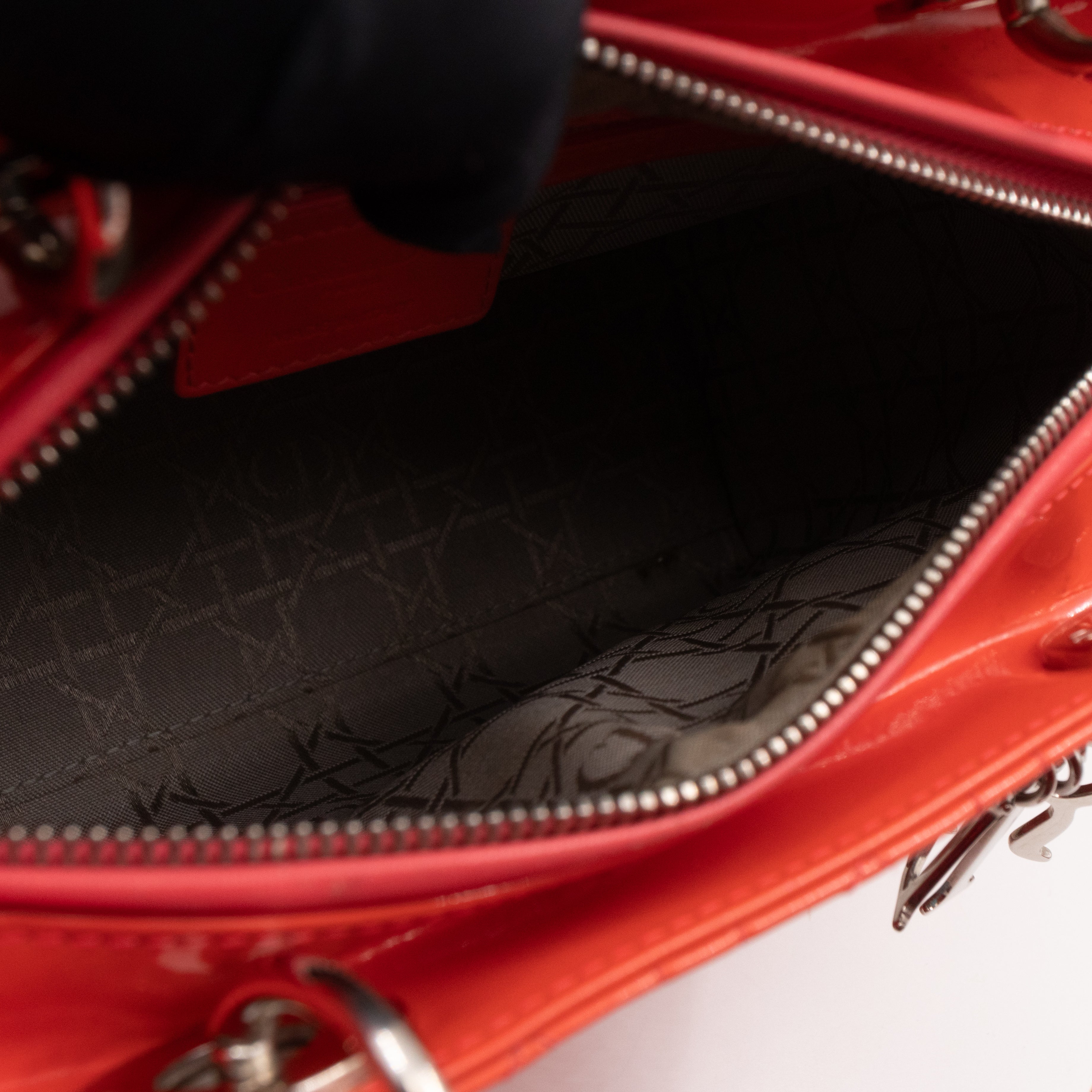 Lady Dior Medium Coral Patent Leather