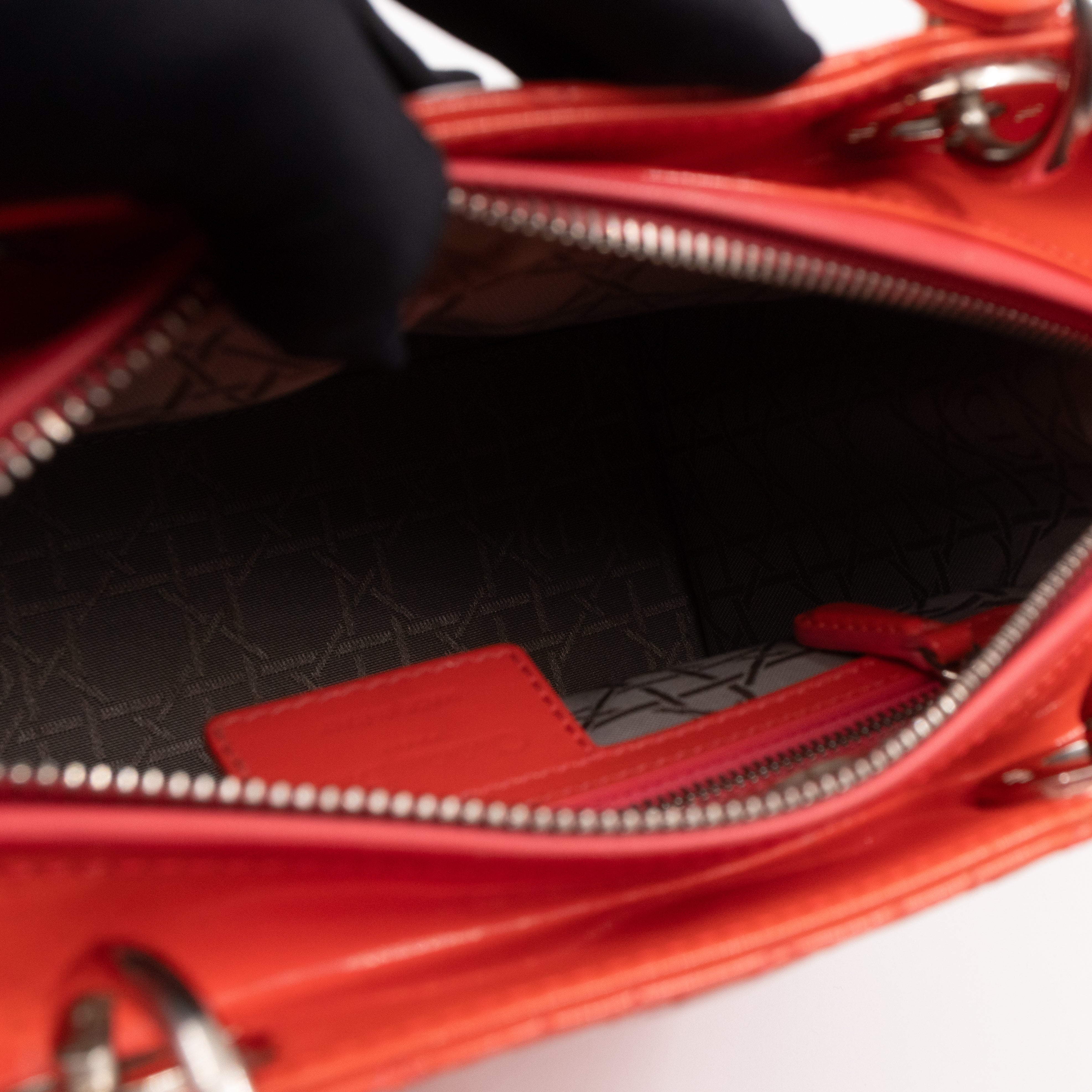 Lady Dior Medium Coral Patent Leather