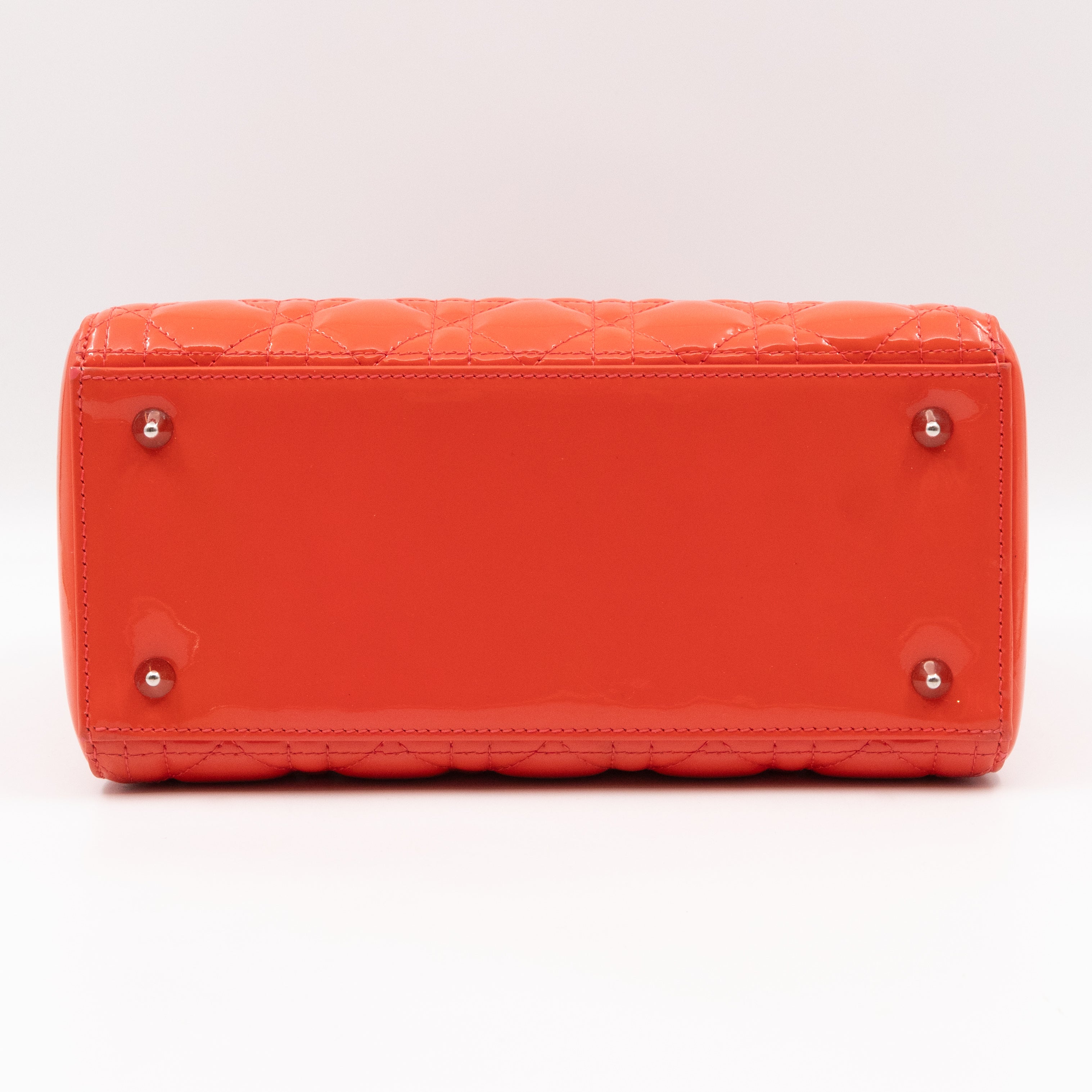 Lady Dior Medium Coral Patent Leather