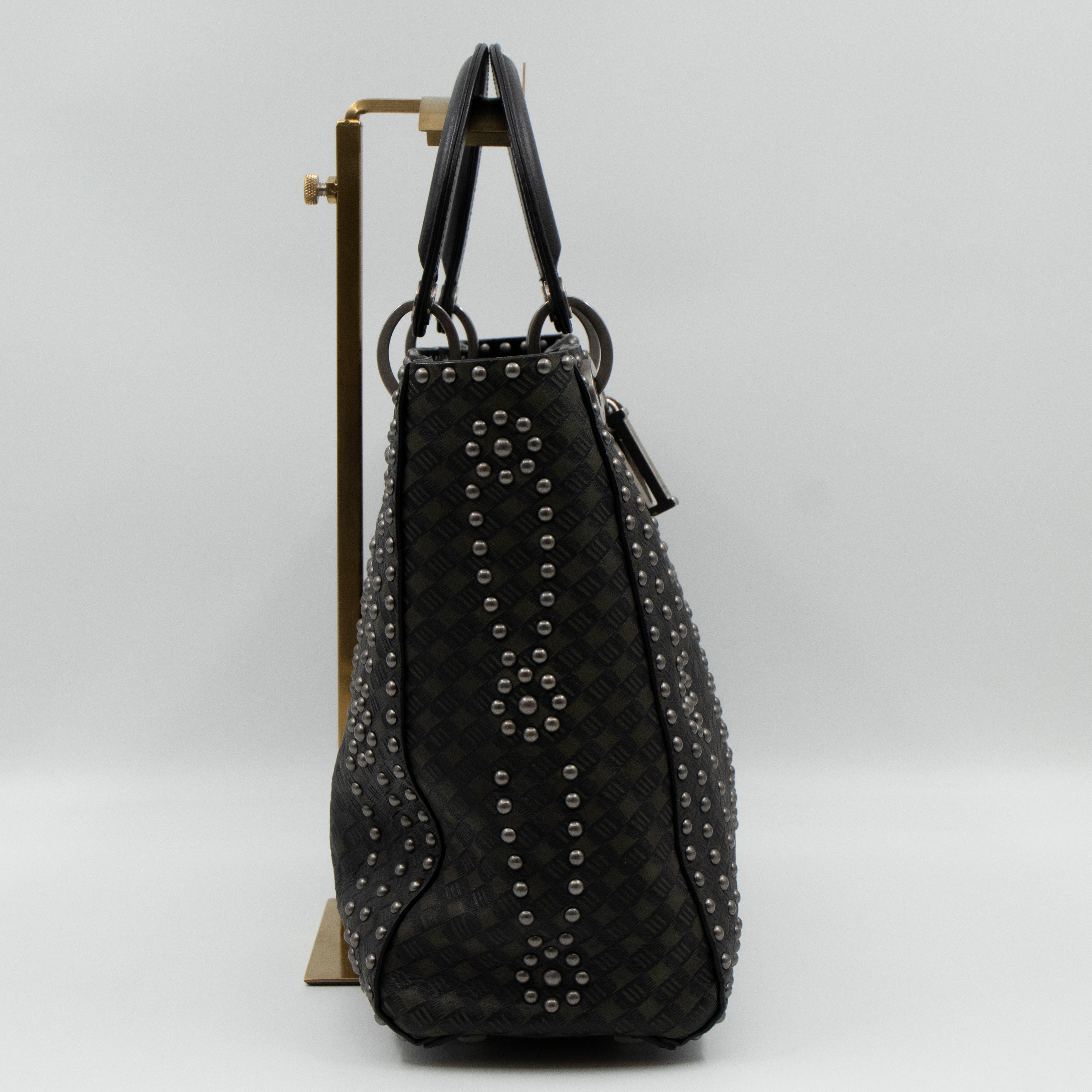 Lady Dior Large Supple Studded Black Calfskin Leather