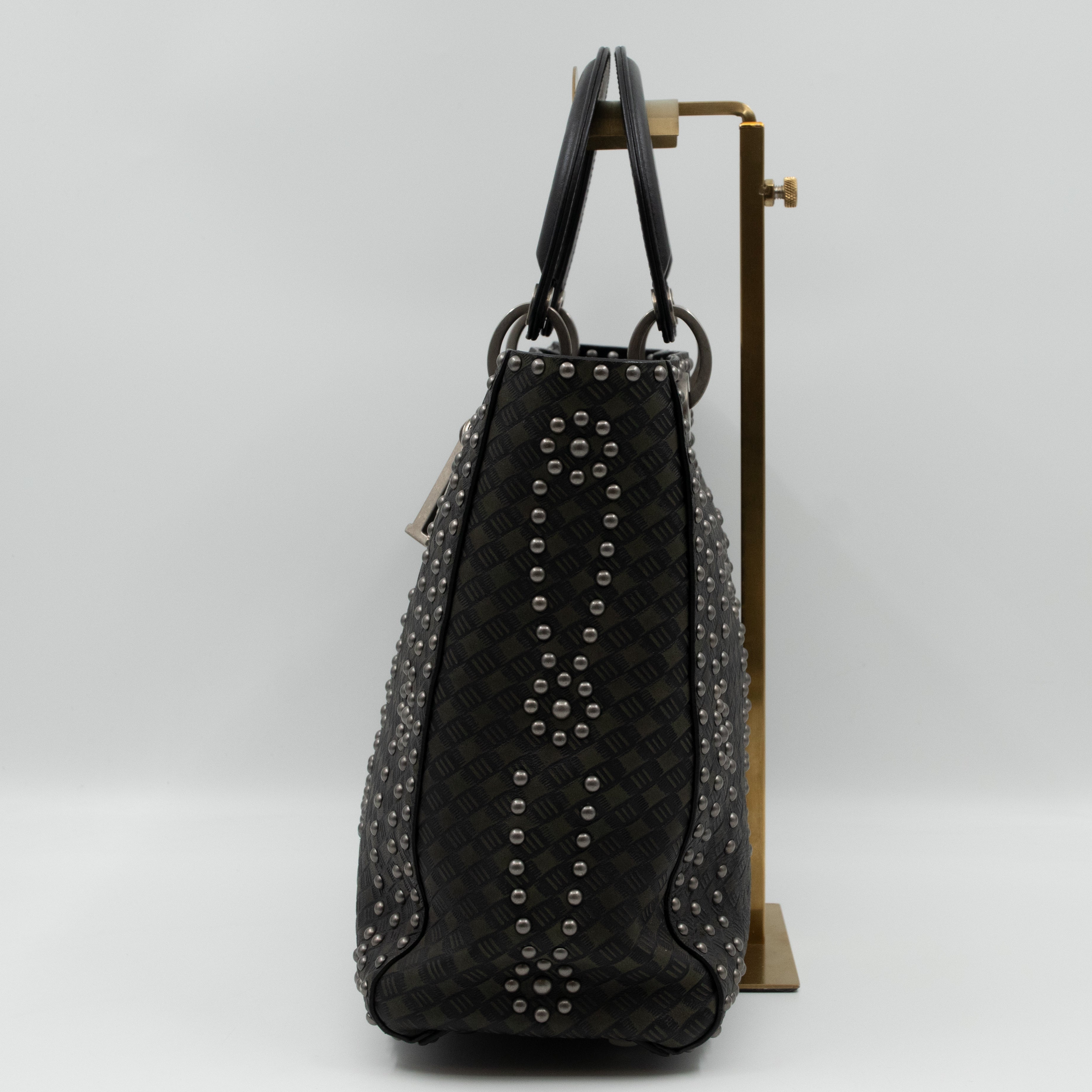 Lady Dior Large Supple Studded Black Calfskin Leather