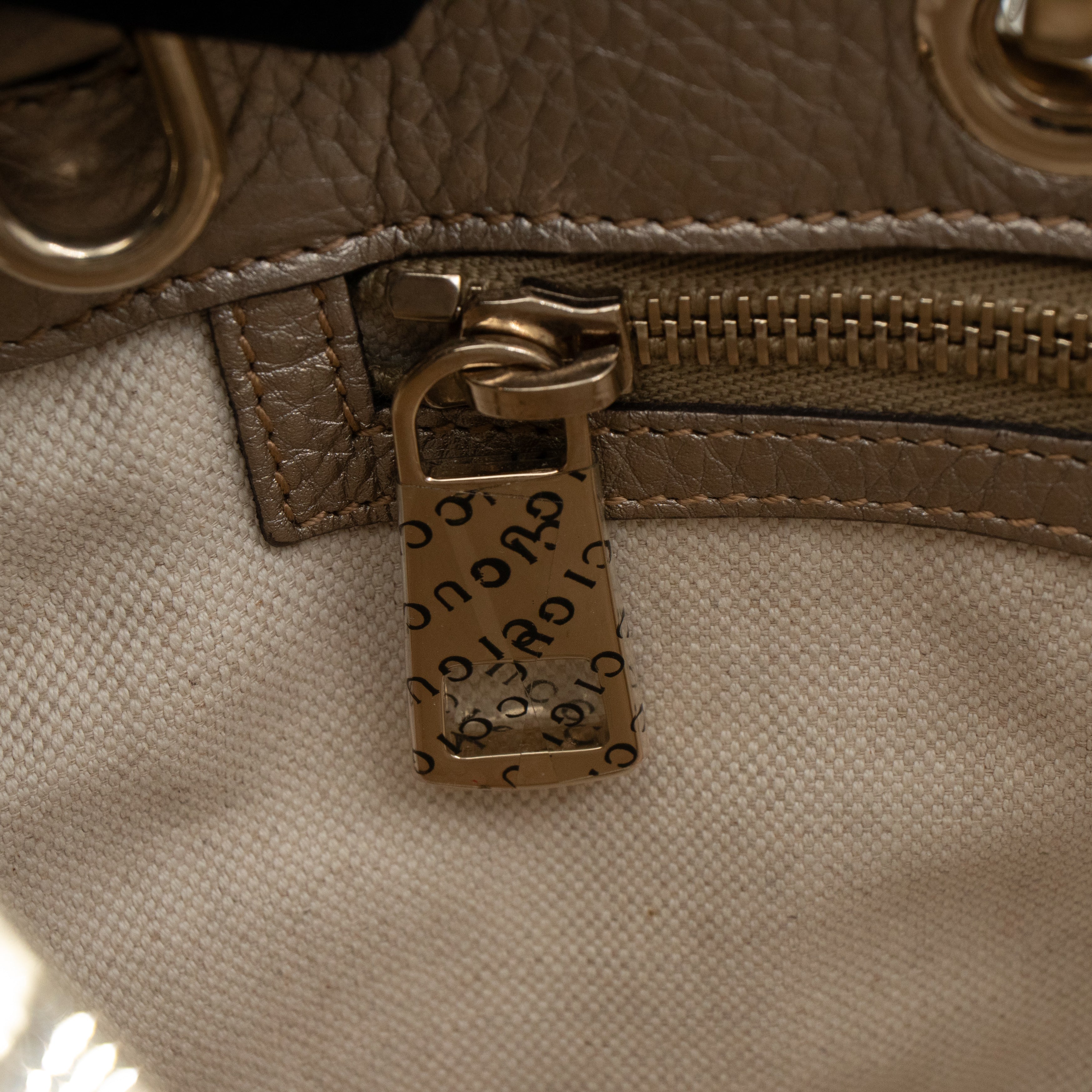 Bamboo Shopper Tote Champagne Leather