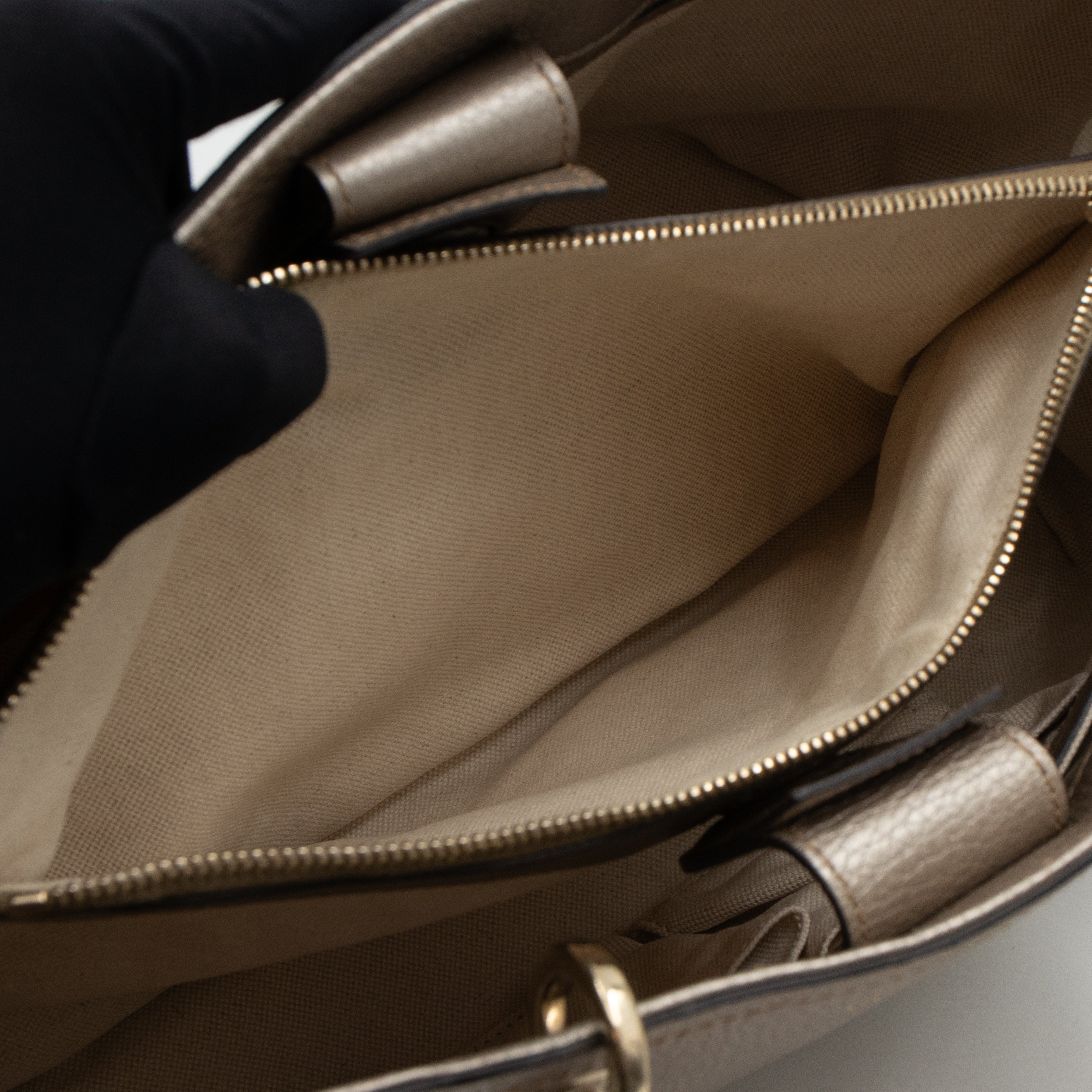 Bamboo Shopper Tote Champagne Leather