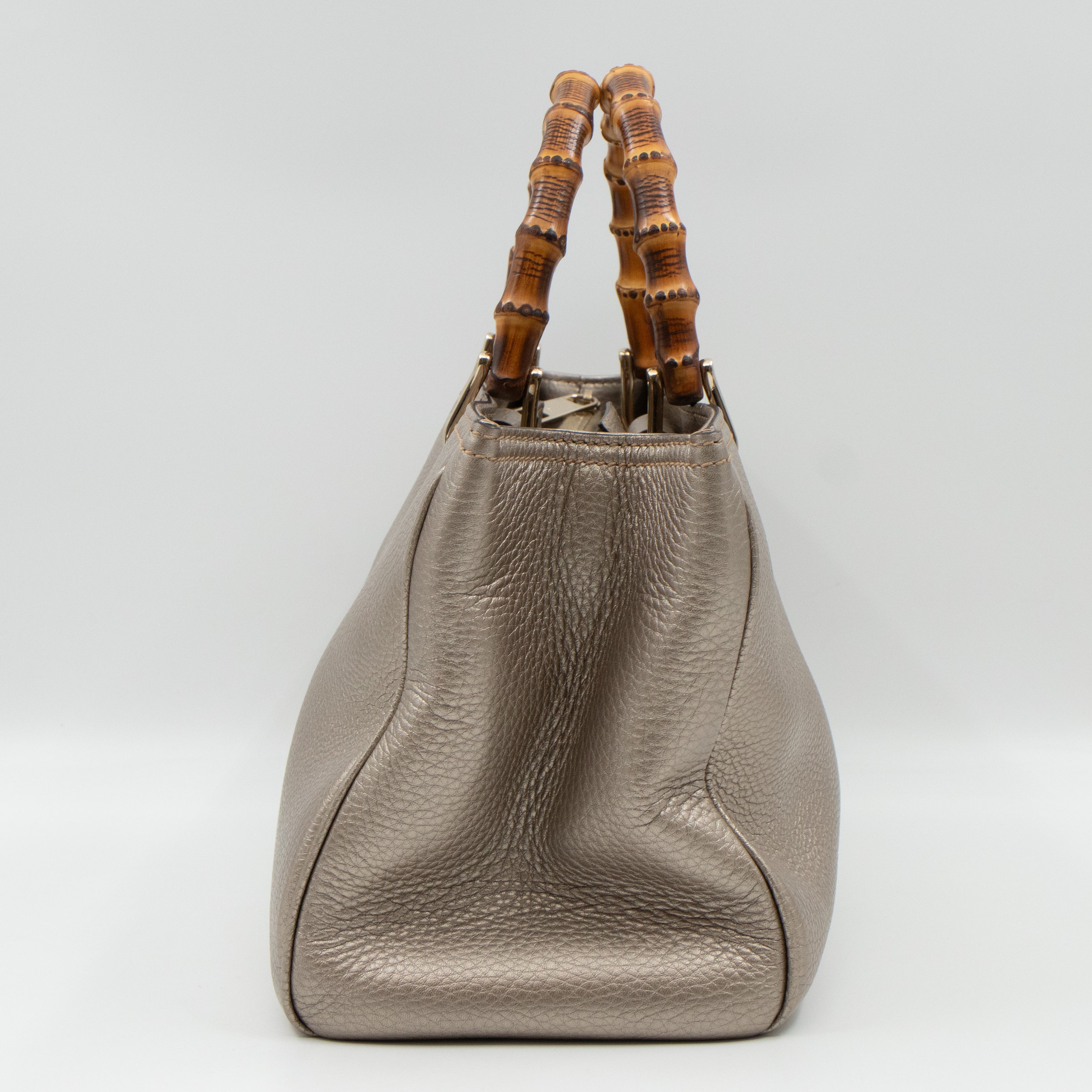 Bamboo Shopper Tote Champagne Leather