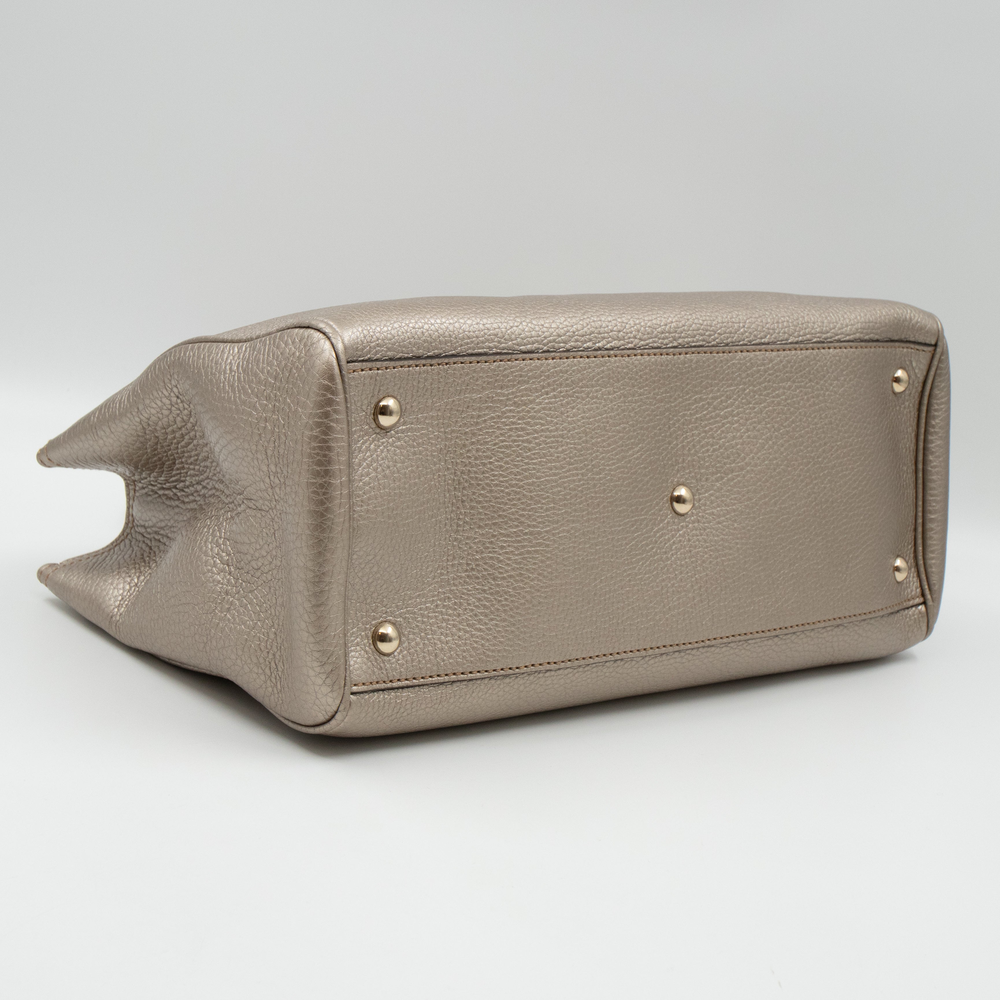 Bamboo Shopper Tote Champagne Leather