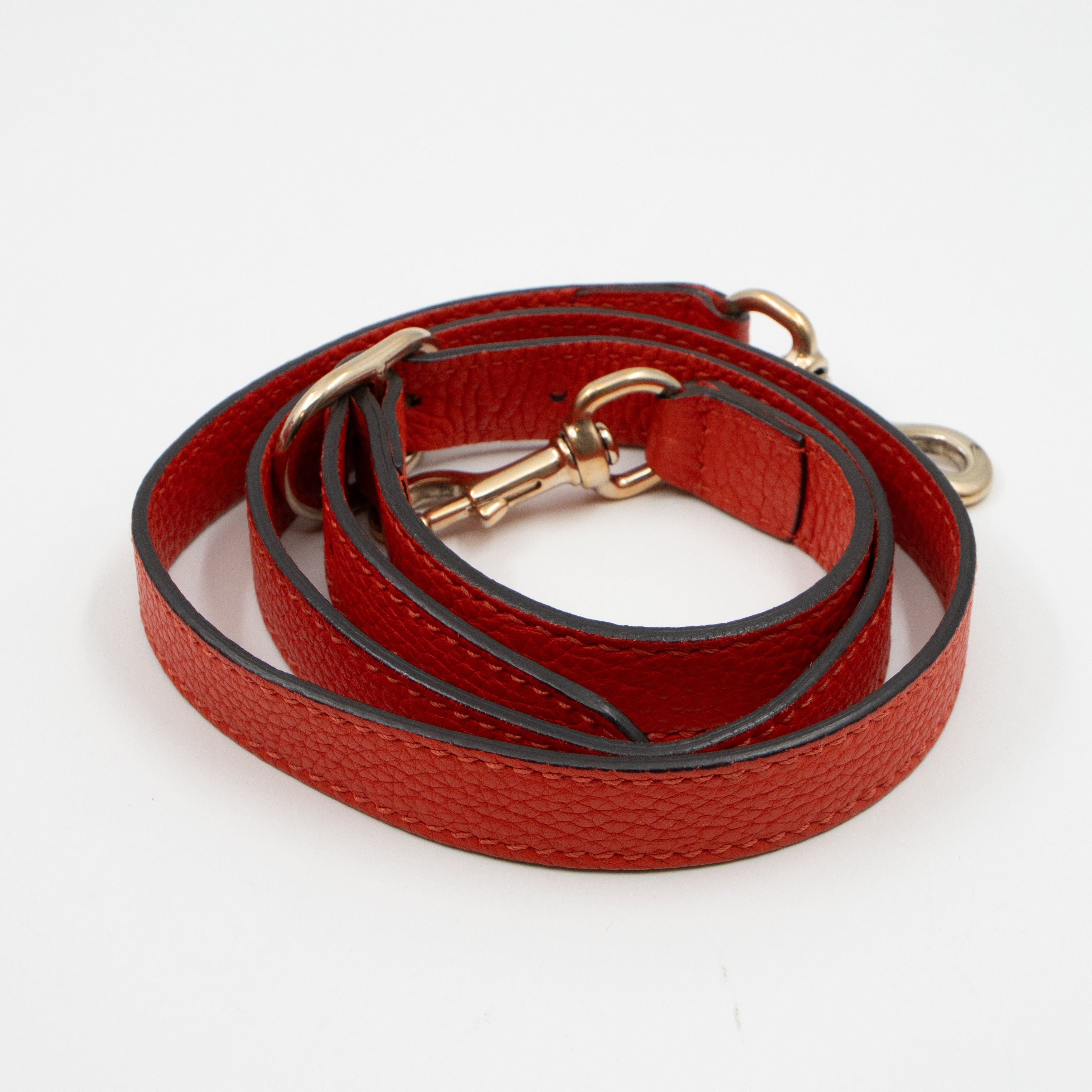 Bamboo Shopper Tote Red Orange Leather