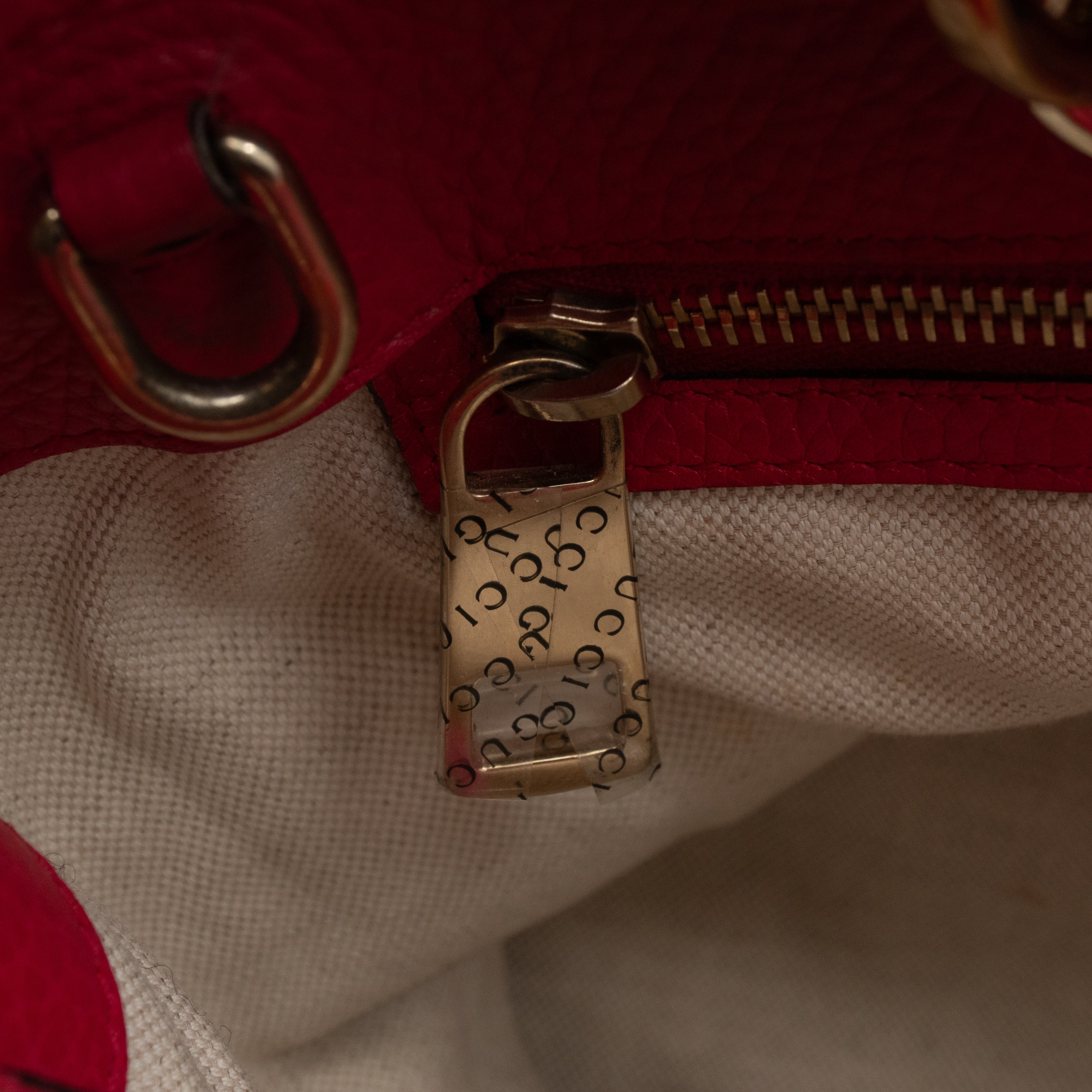 Bamboo Shopper Tote Red Orange Leather