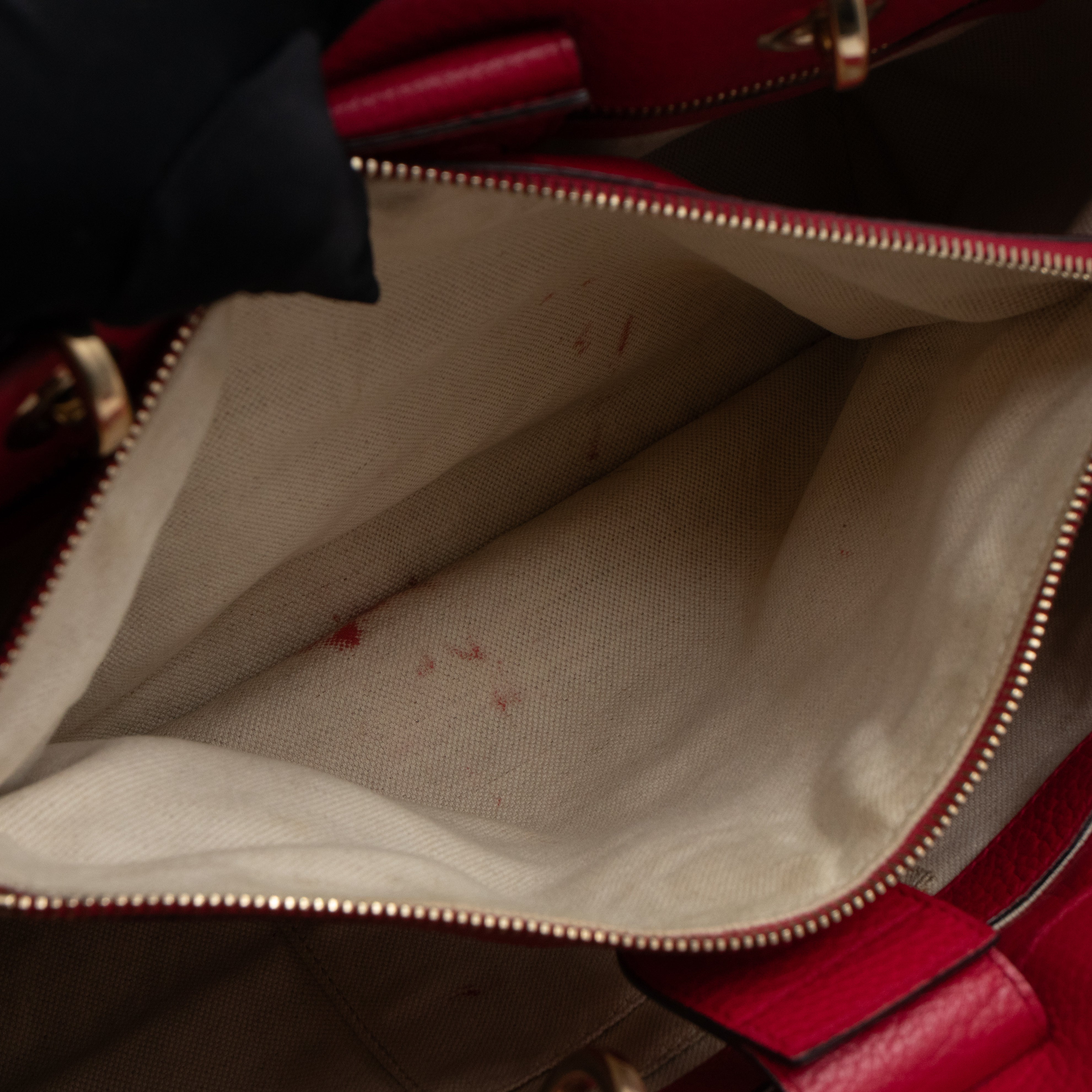 Bamboo Shopper Tote Red Orange Leather