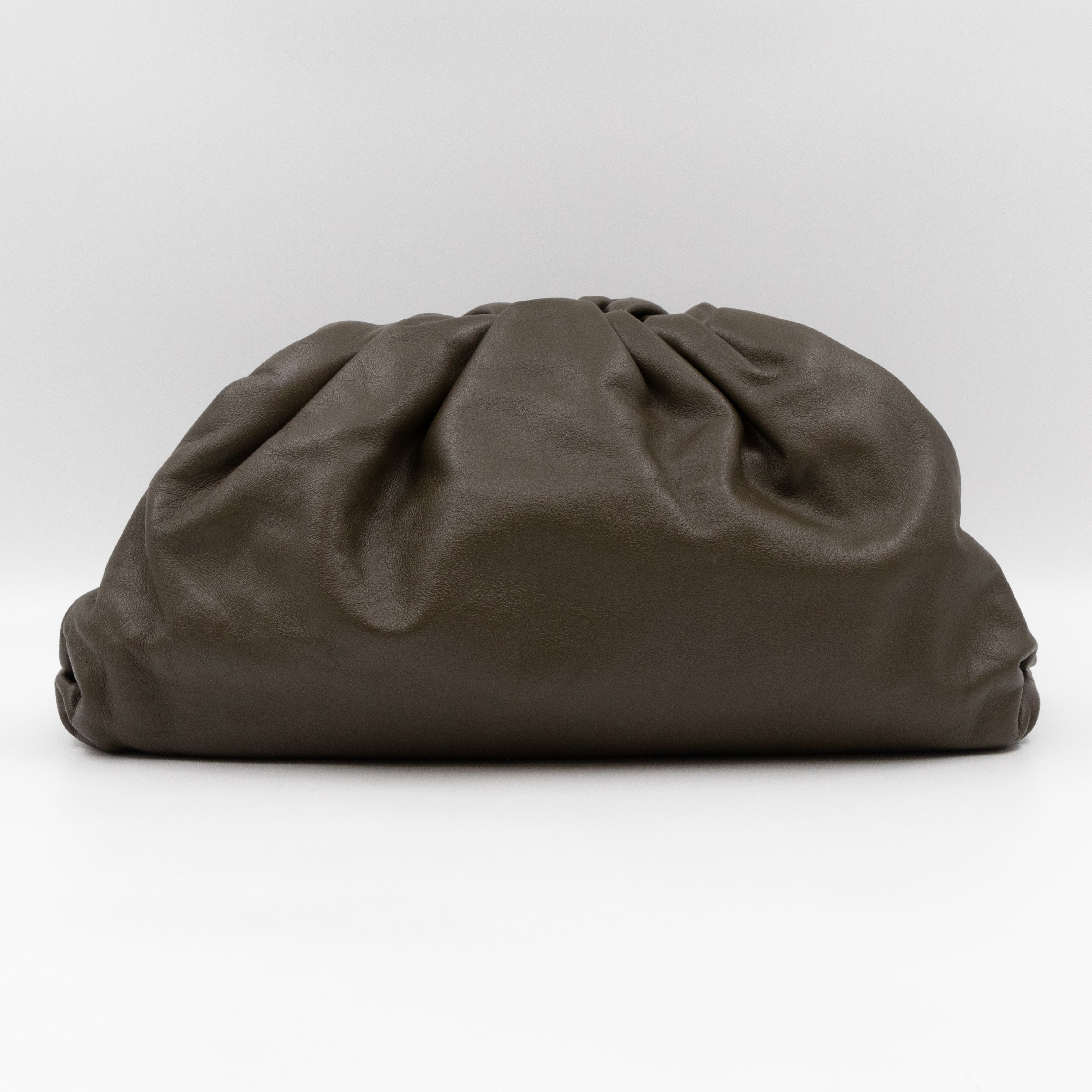 The Pouch Clutch Leather Green