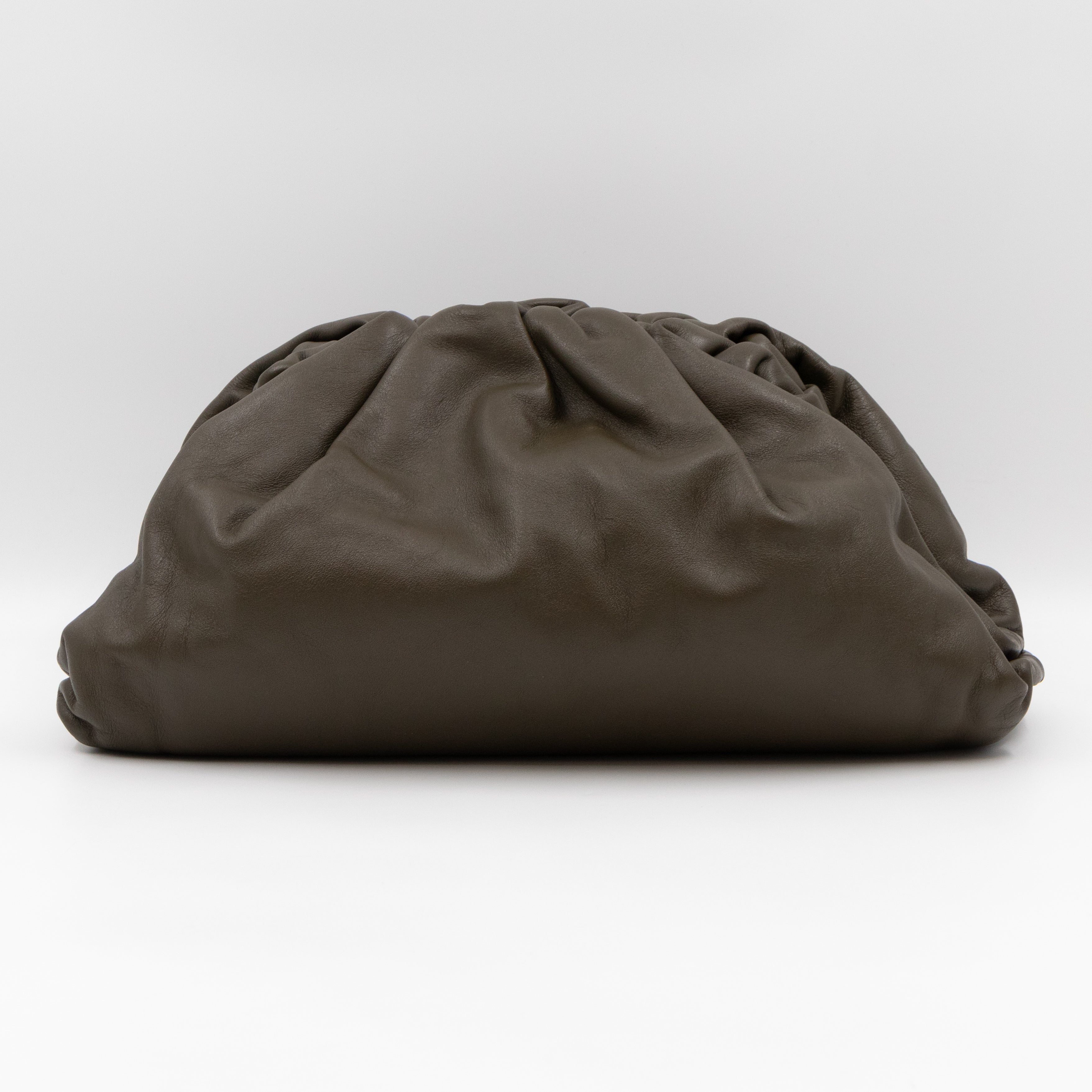 The Pouch Clutch Leather Green