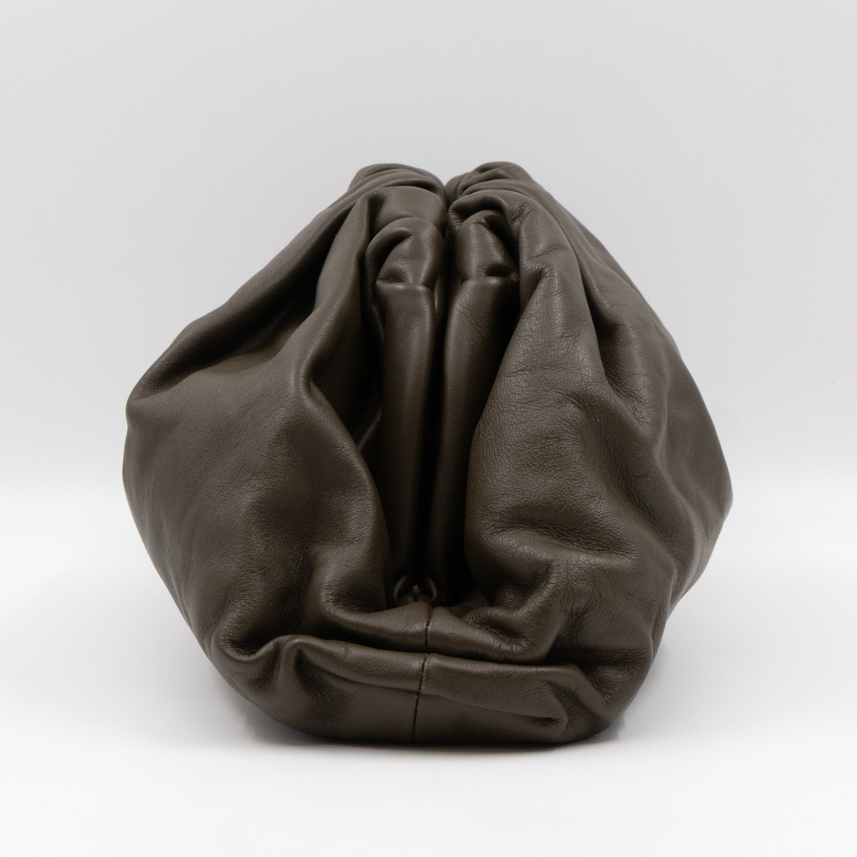 The Pouch Clutch Leather Green