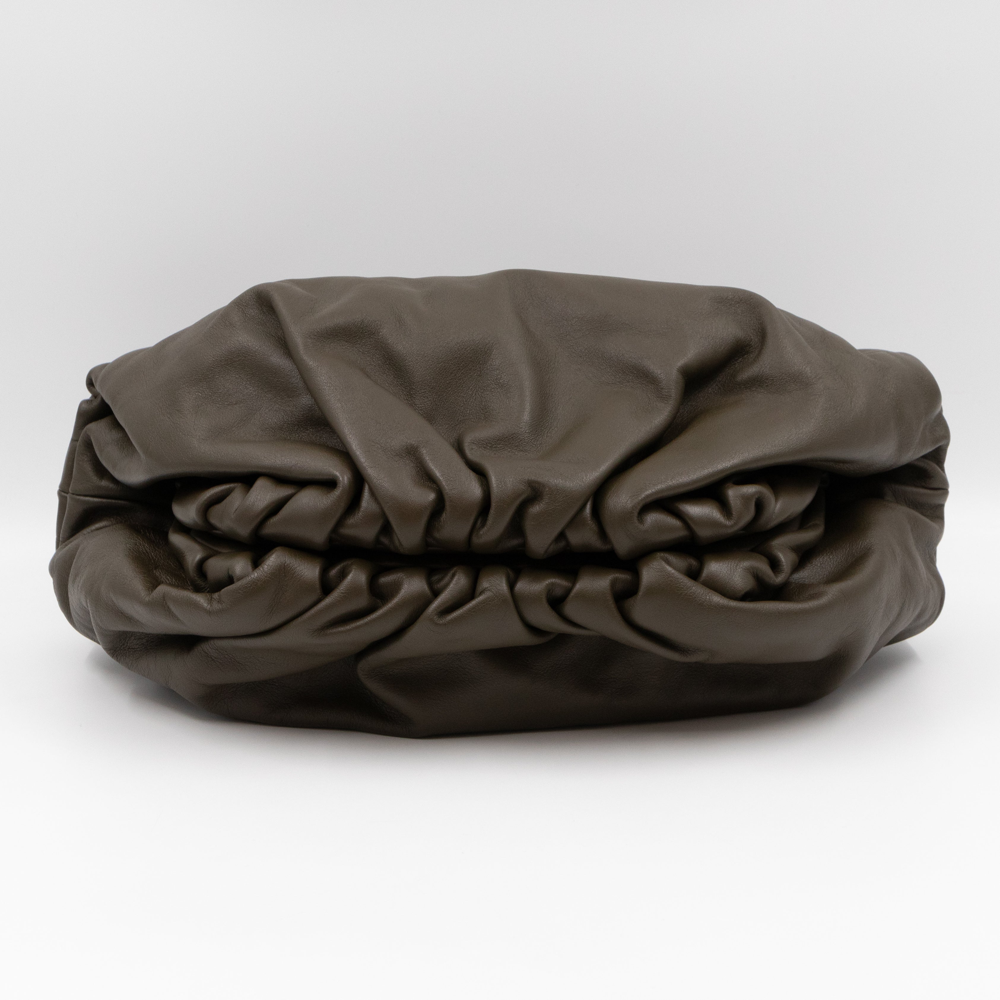 The Pouch Clutch Leather Green