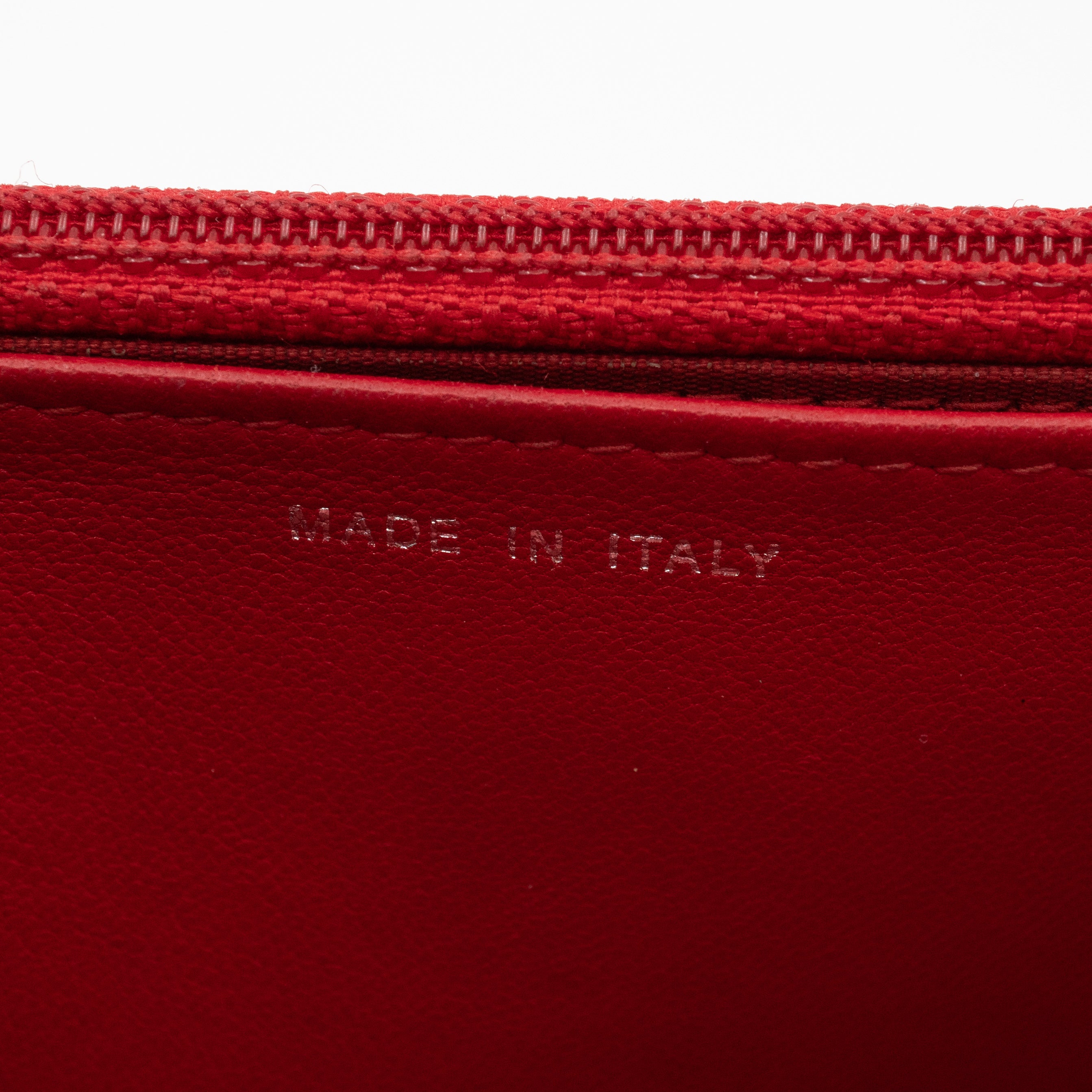 Coco Boy Wallet On Chain Quilted Red Patent Leather Silver