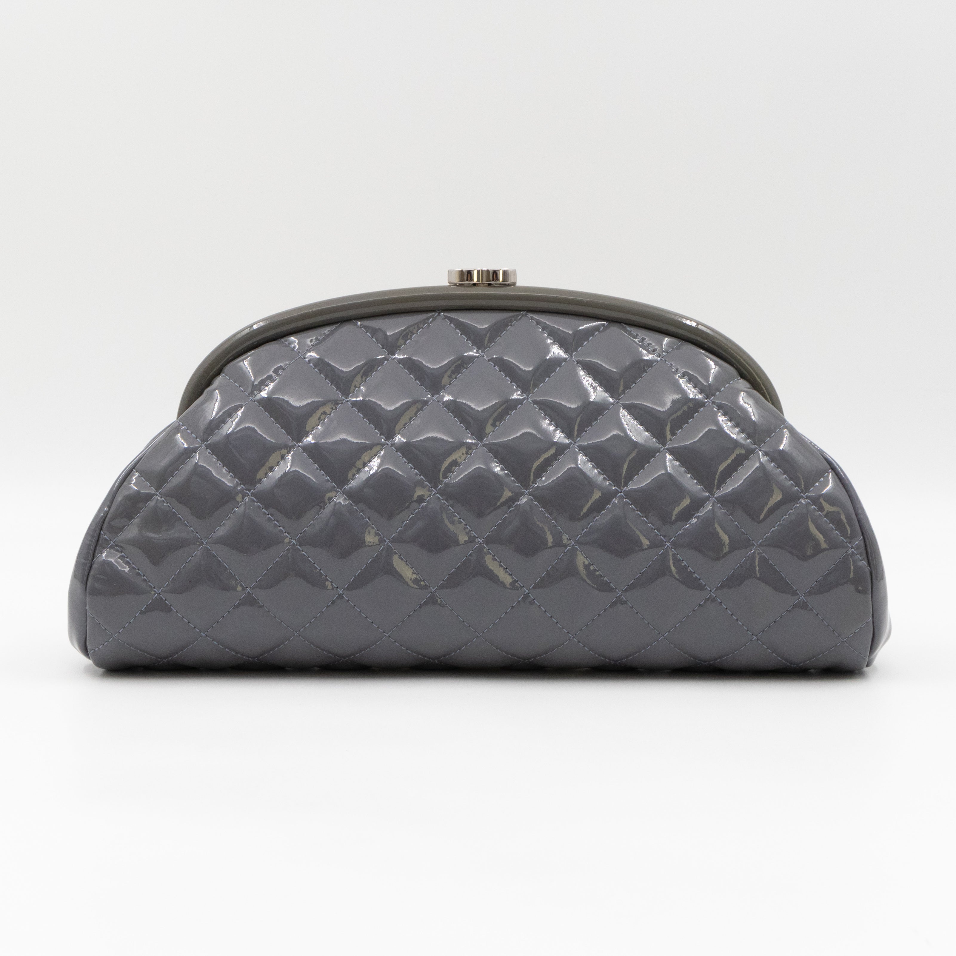 Timeless Clutch Quilted Lavender Blue Patent Leather