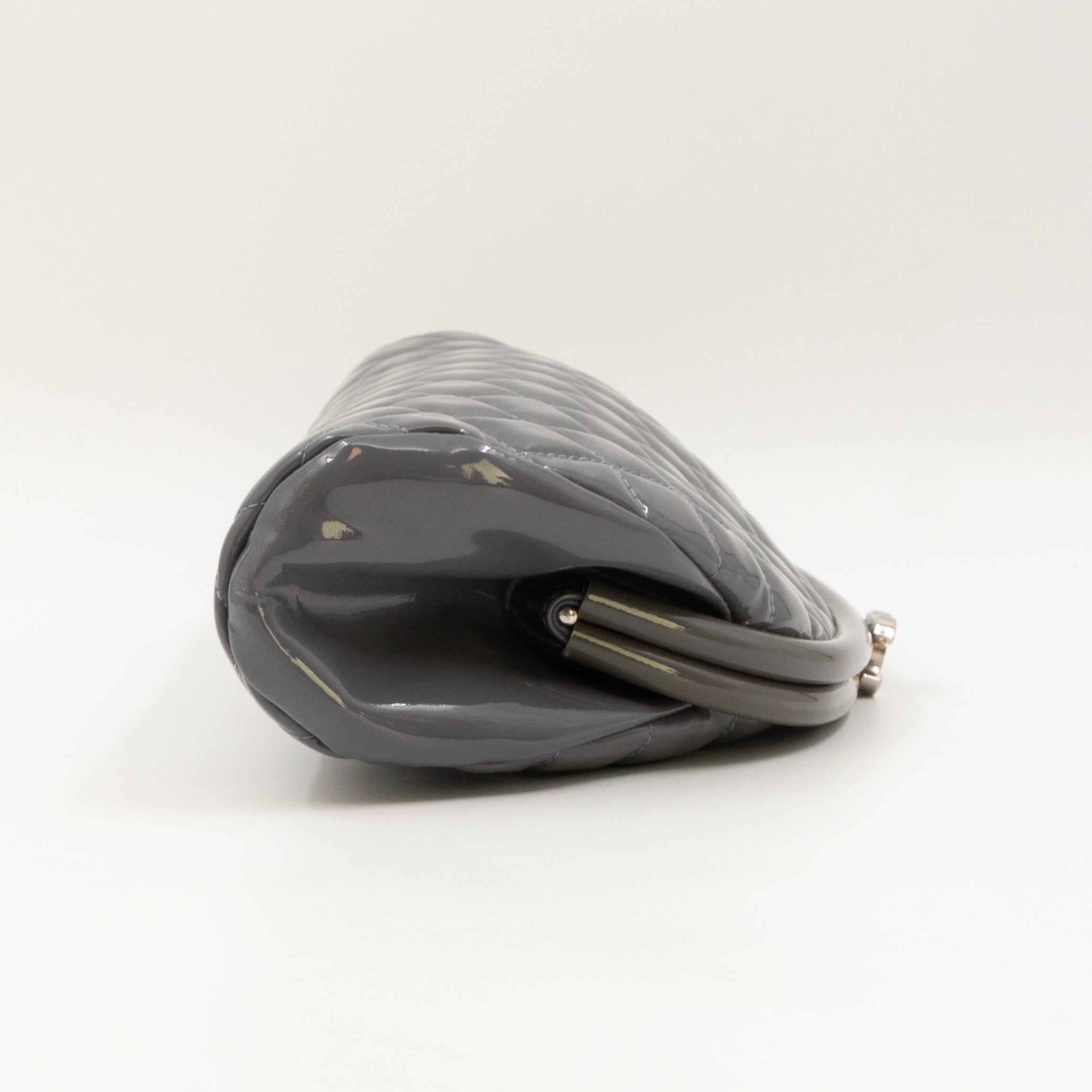 Timeless Clutch Quilted Lavender Blue Patent Leather