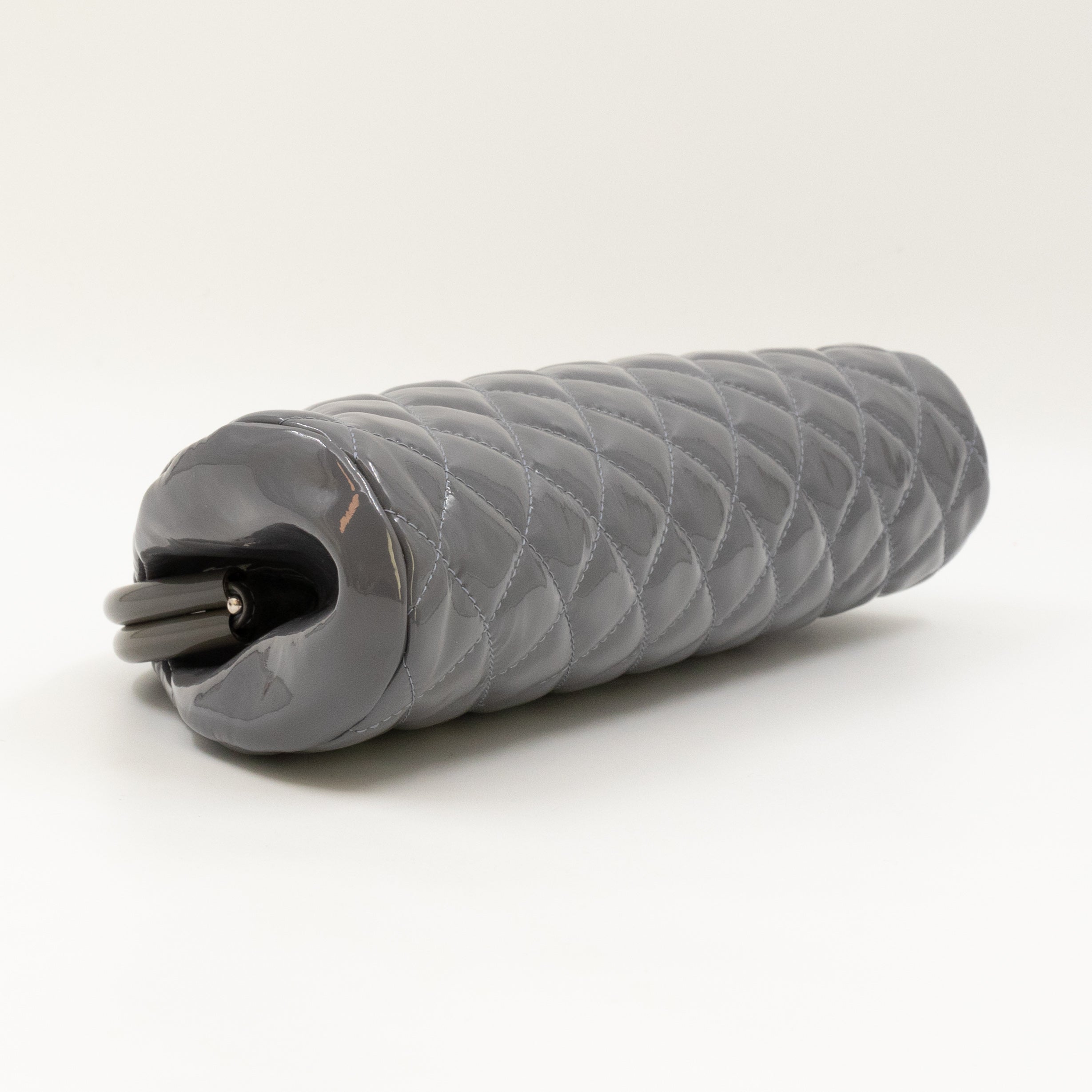 Timeless Clutch Quilted Lavender Blue Patent Leather