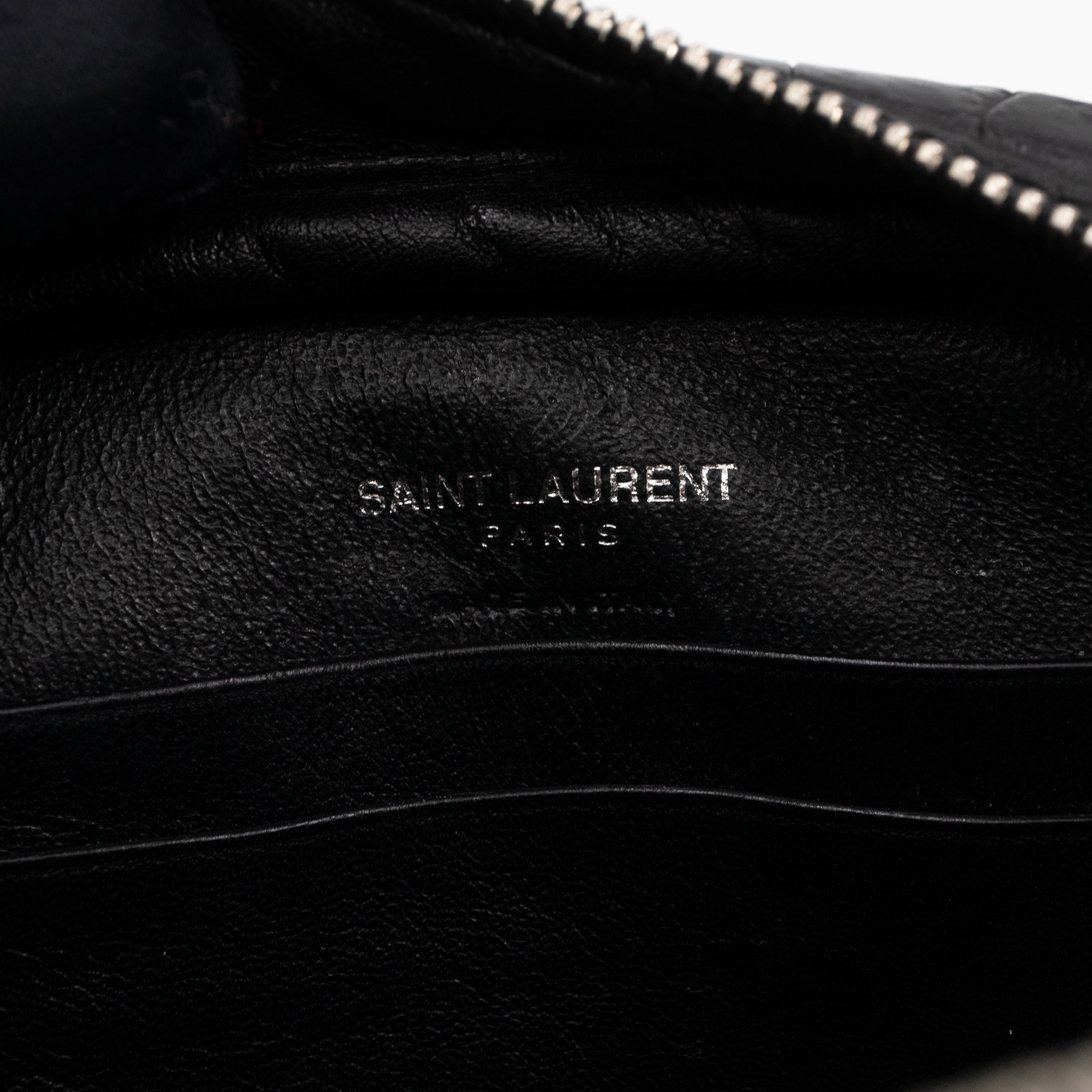 Blogger Bag Croc Embossed Black Leather