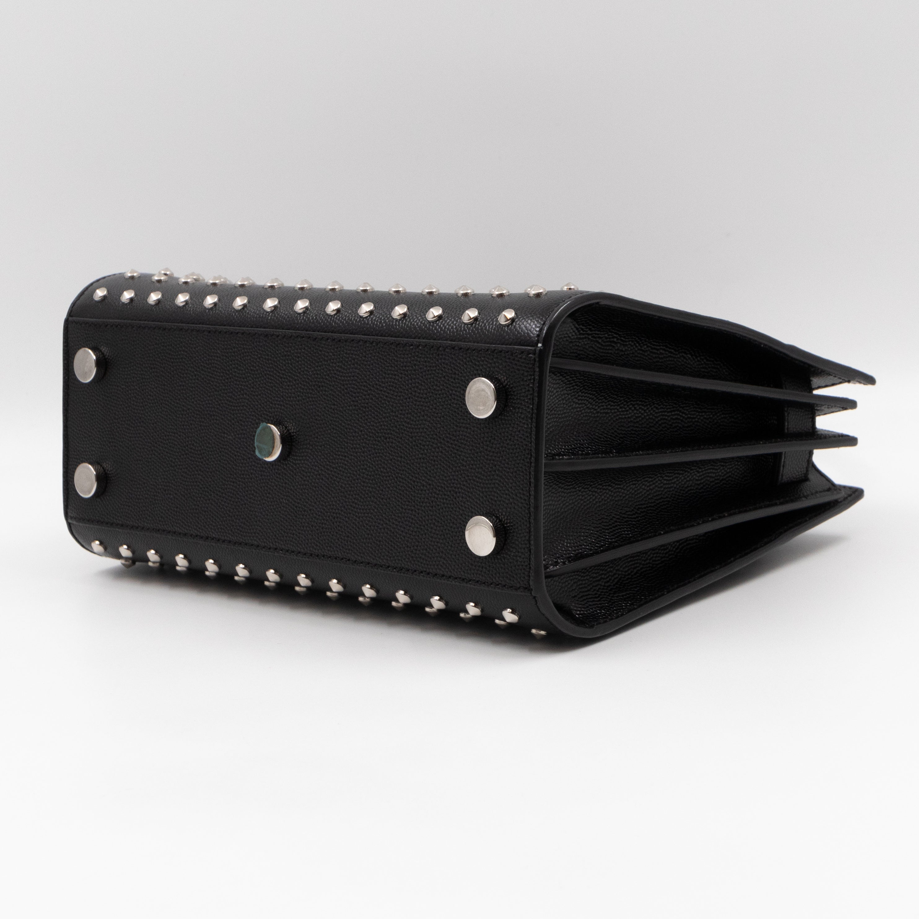 Sac de Jour Nano Studded Black Leather