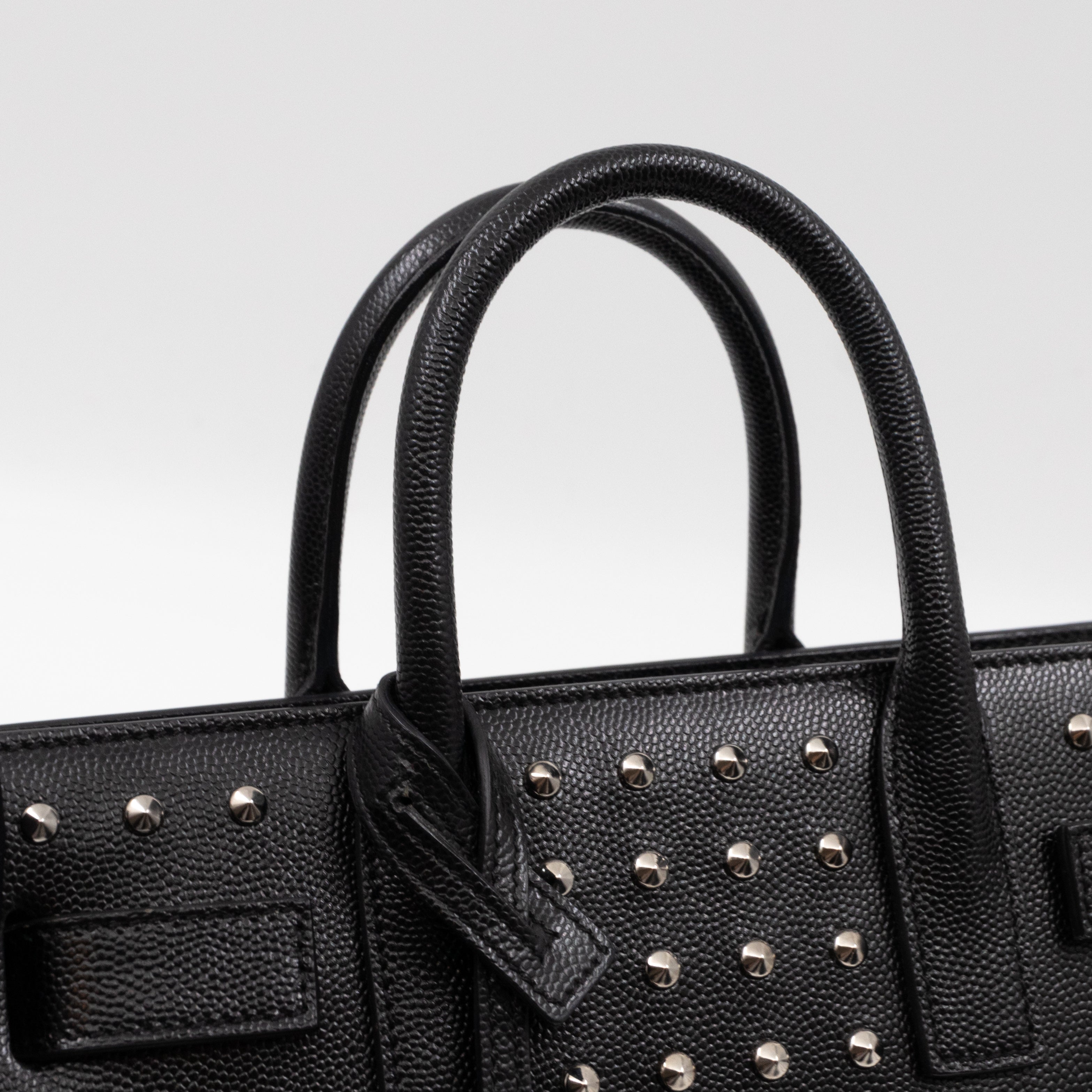 Sac de Jour Nano Studded Black Leather
