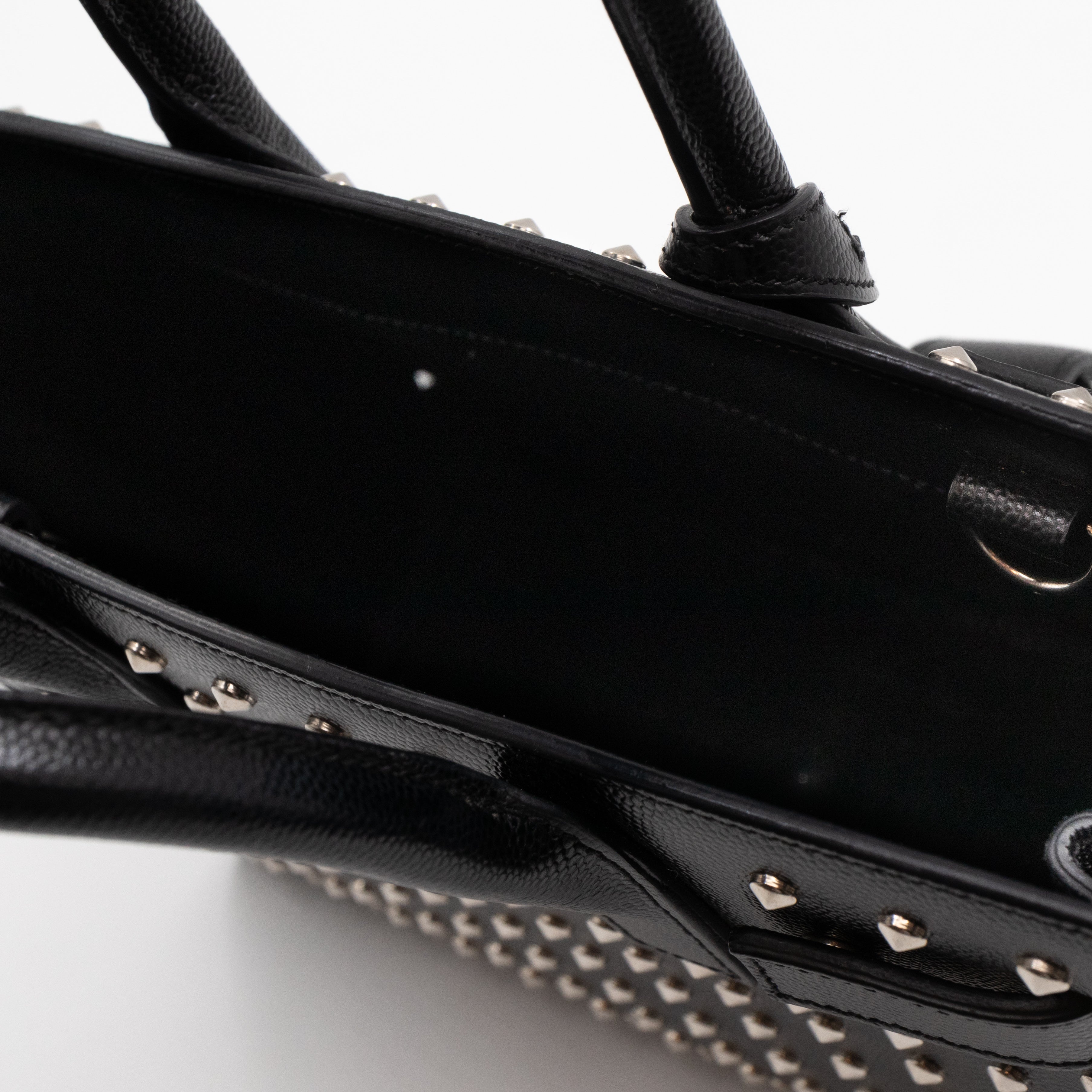 Sac de Jour Nano Studded Black Leather