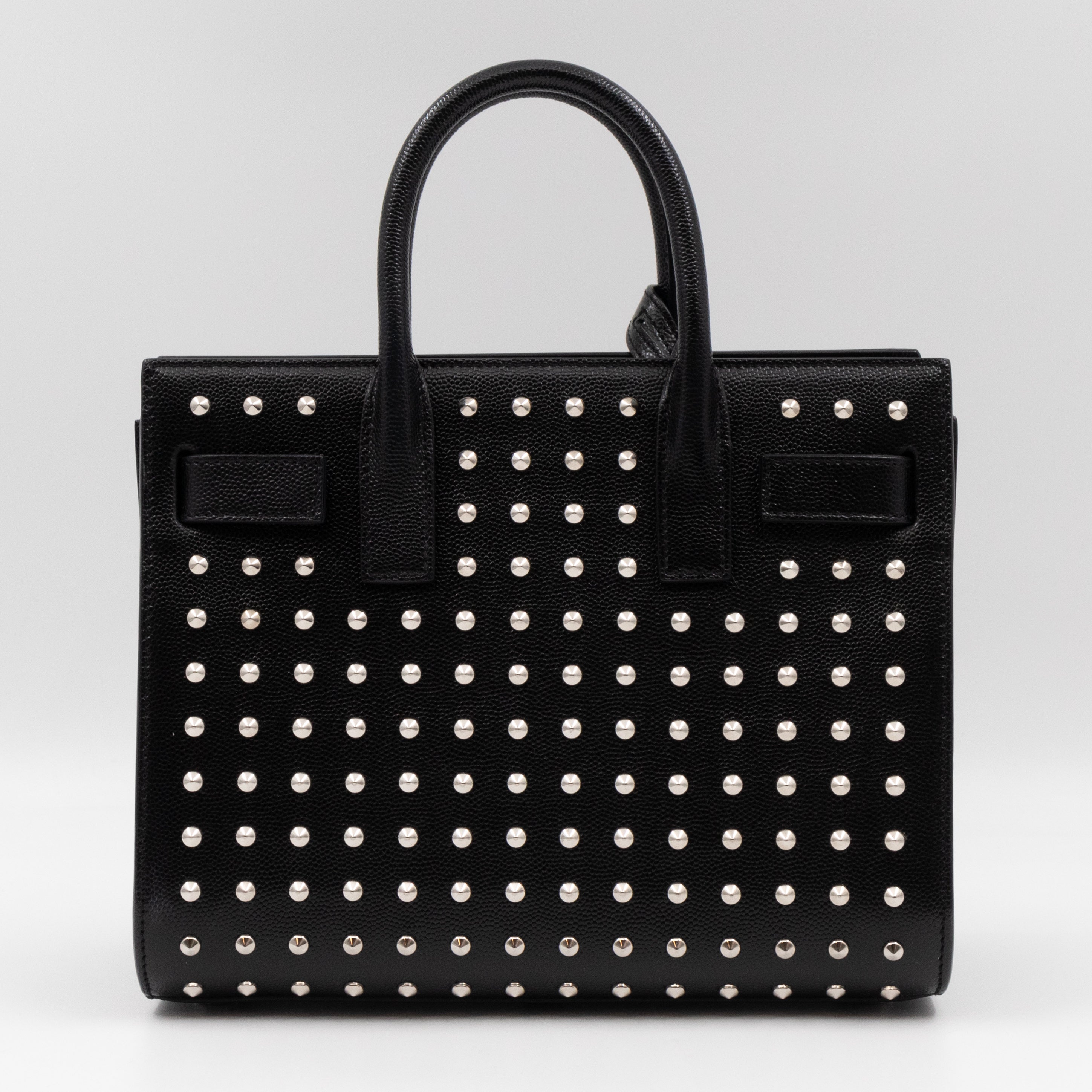 Sac de Jour Nano Studded Black Leather