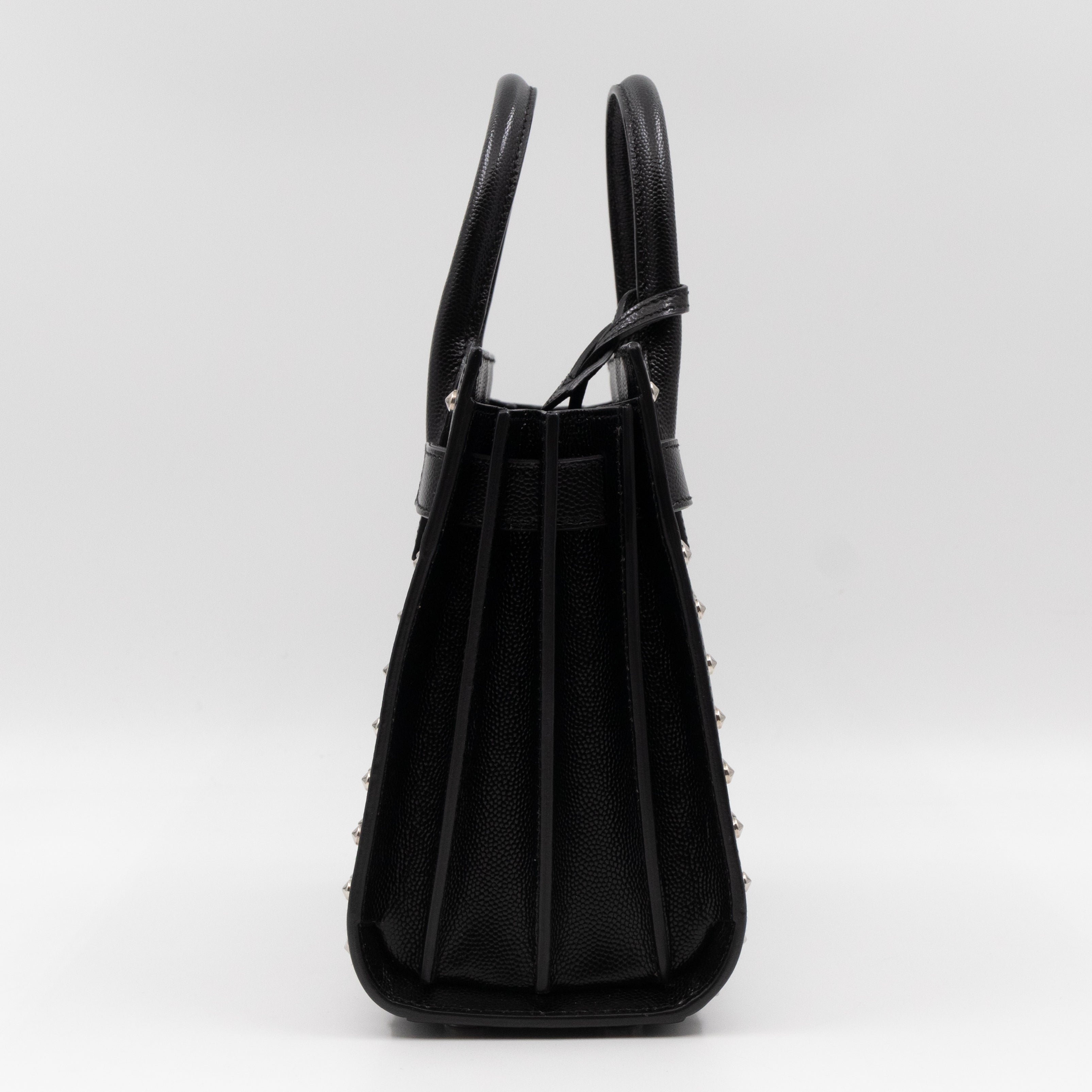 Sac de Jour Nano Studded Black Leather
