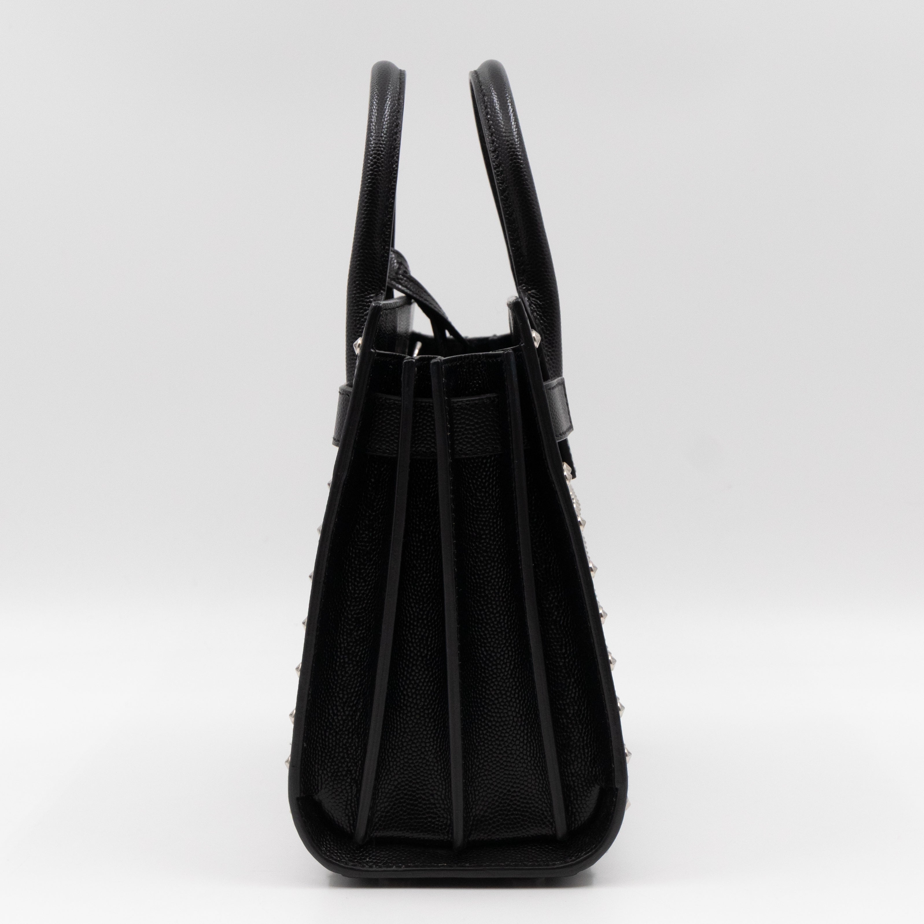 Sac de Jour Nano Studded Black Leather