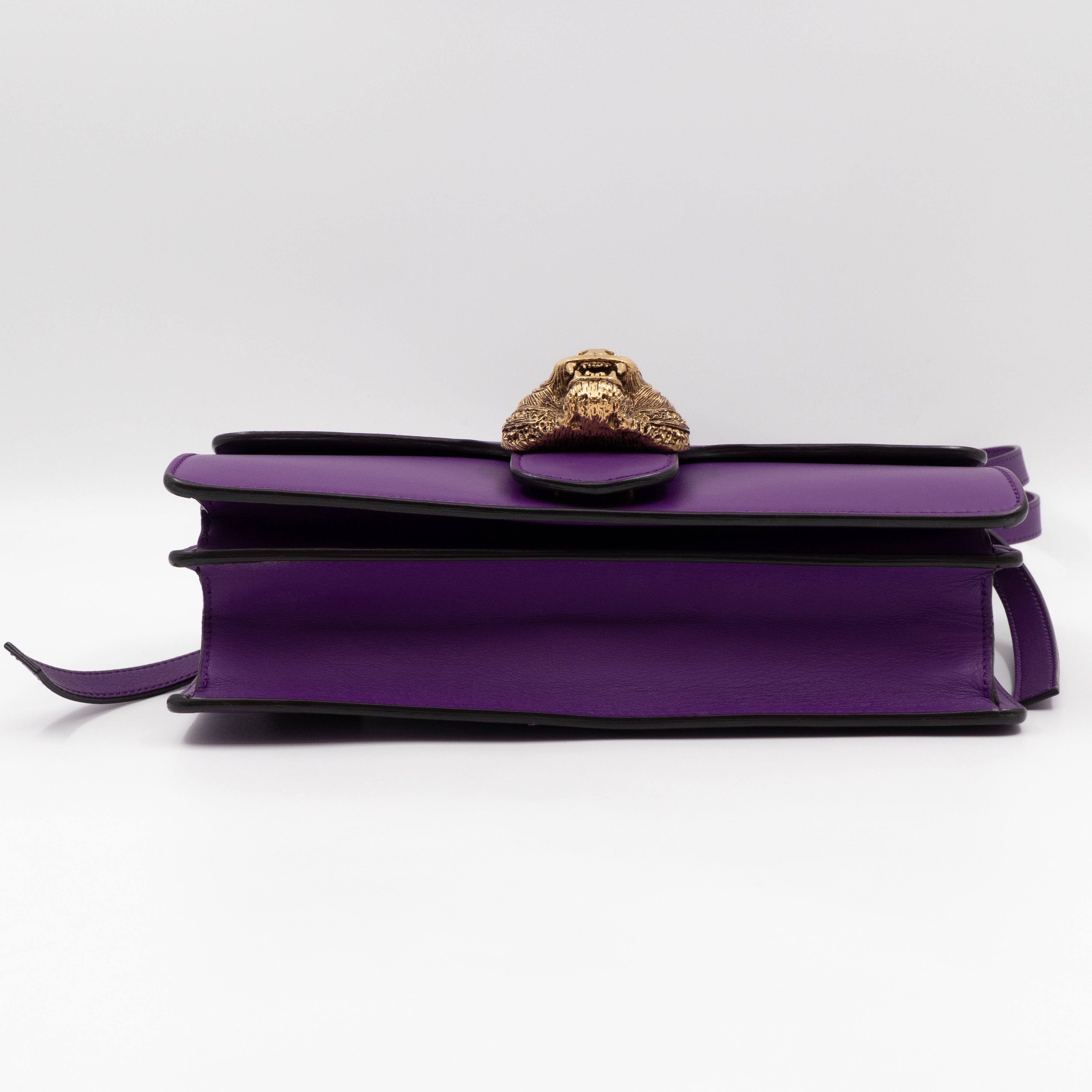 Animalier Medium Shoulder Bag Purple Leather