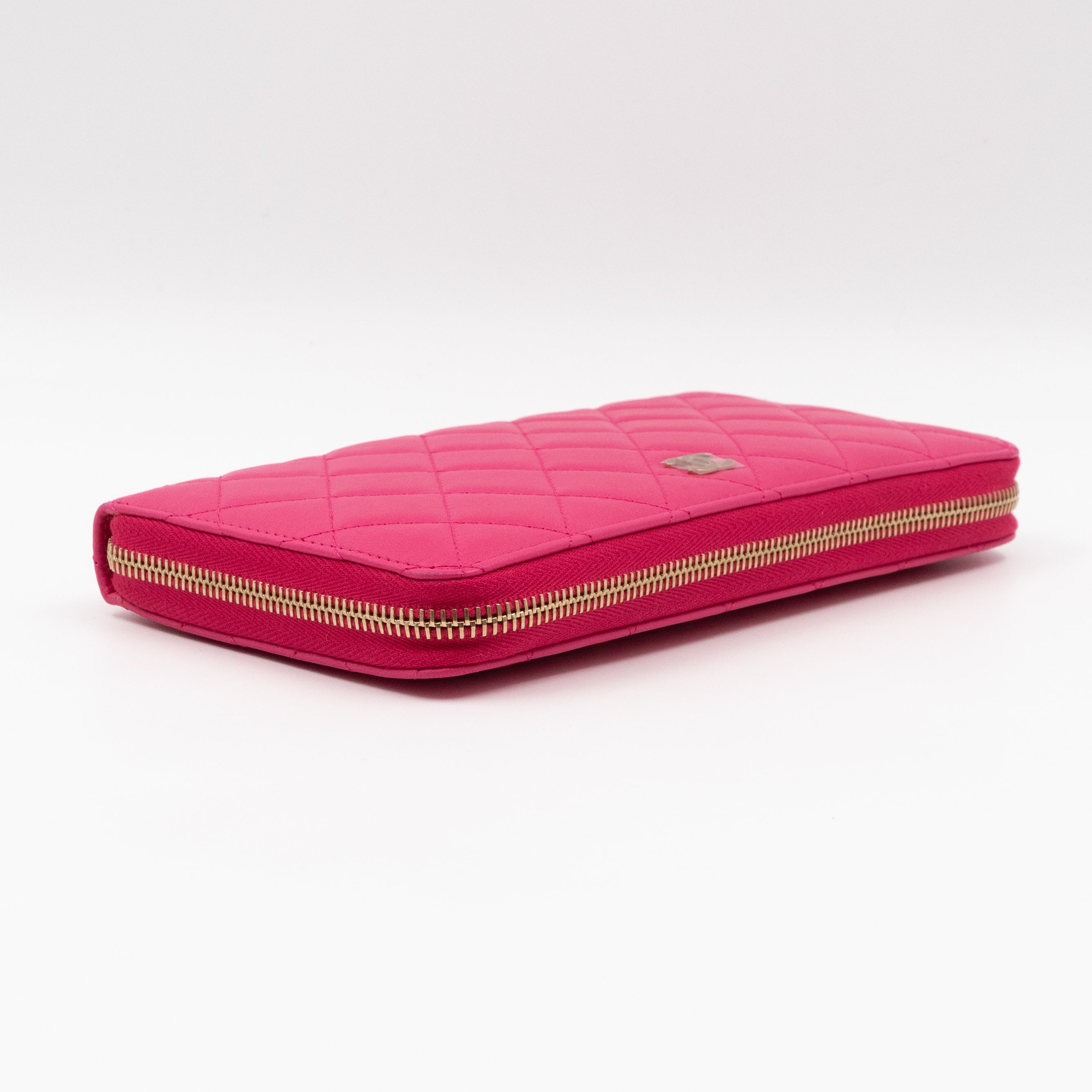 Zip Around Organizer Wallet Pink Leather