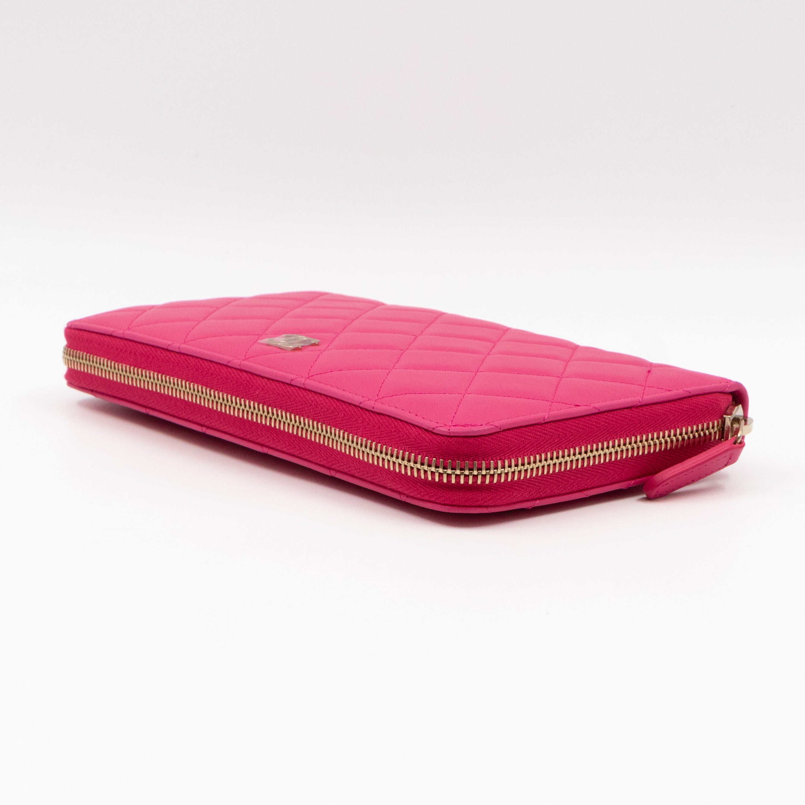 Zip Around Organizer Wallet Pink Leather