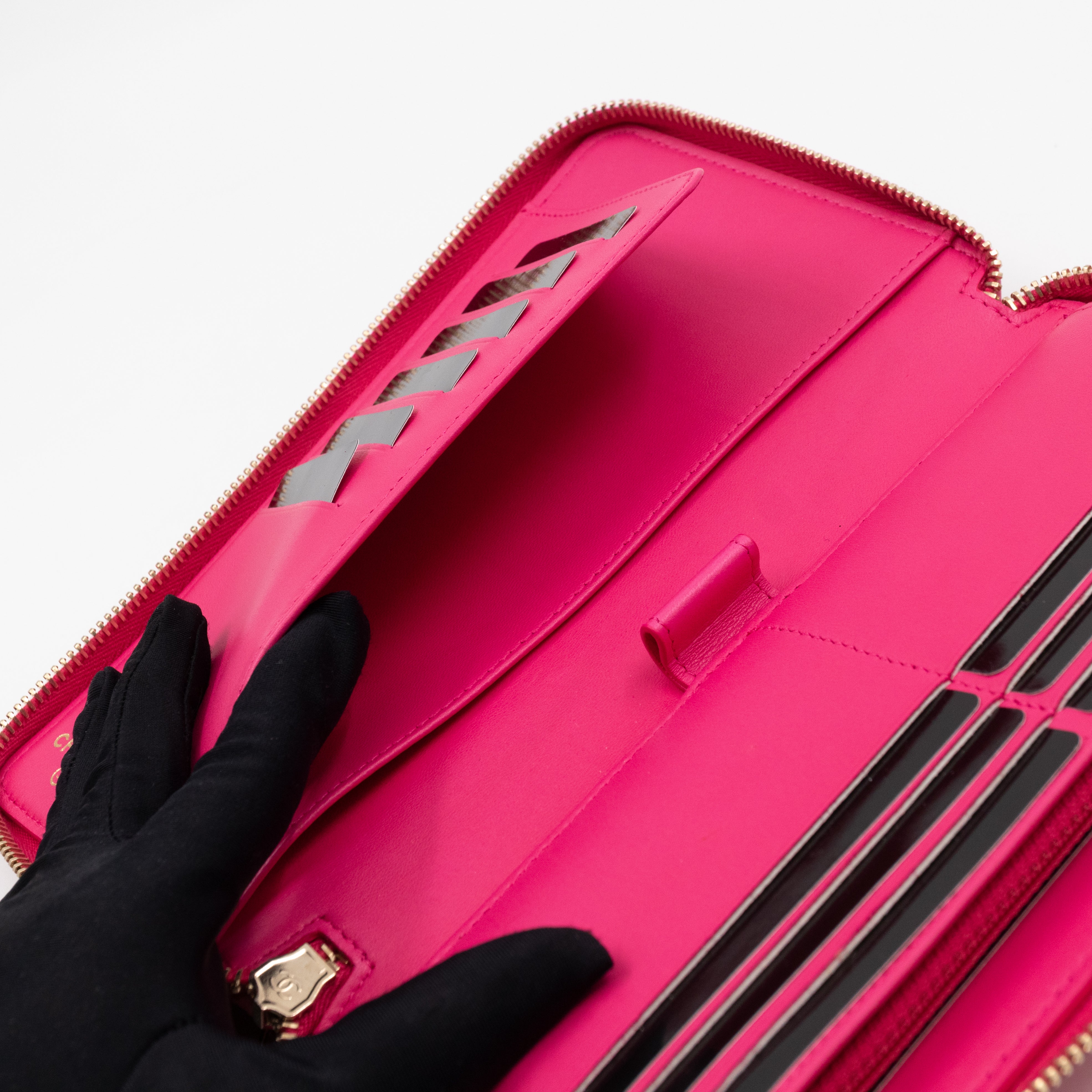 Zip Around Organizer Wallet Pink Leather