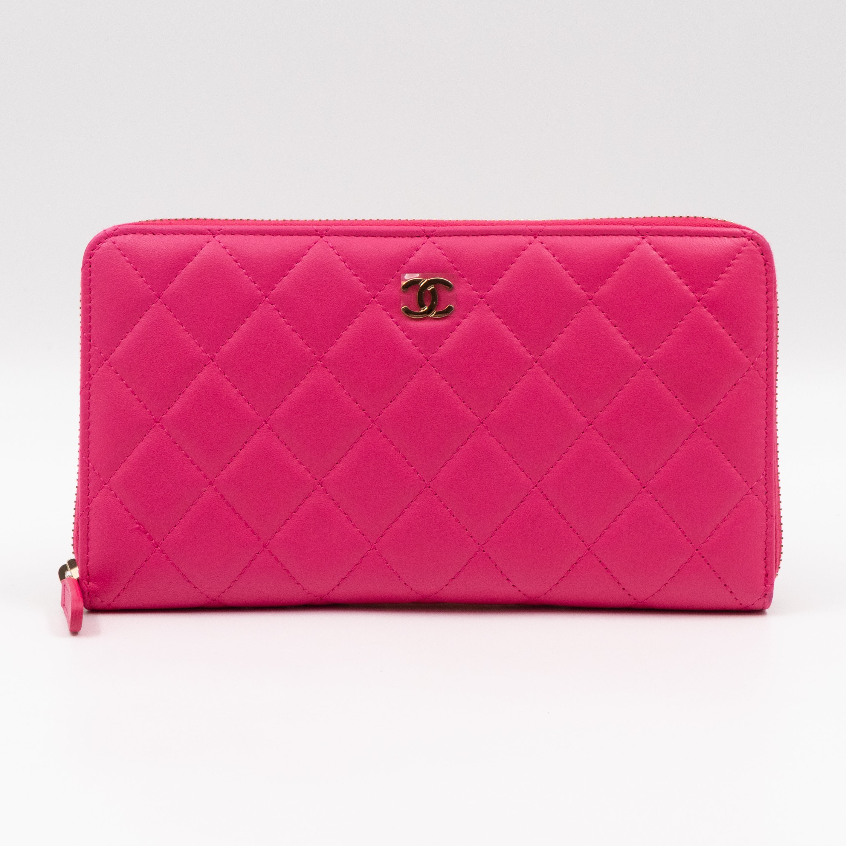 Zip Around Organizer Wallet Pink Leather