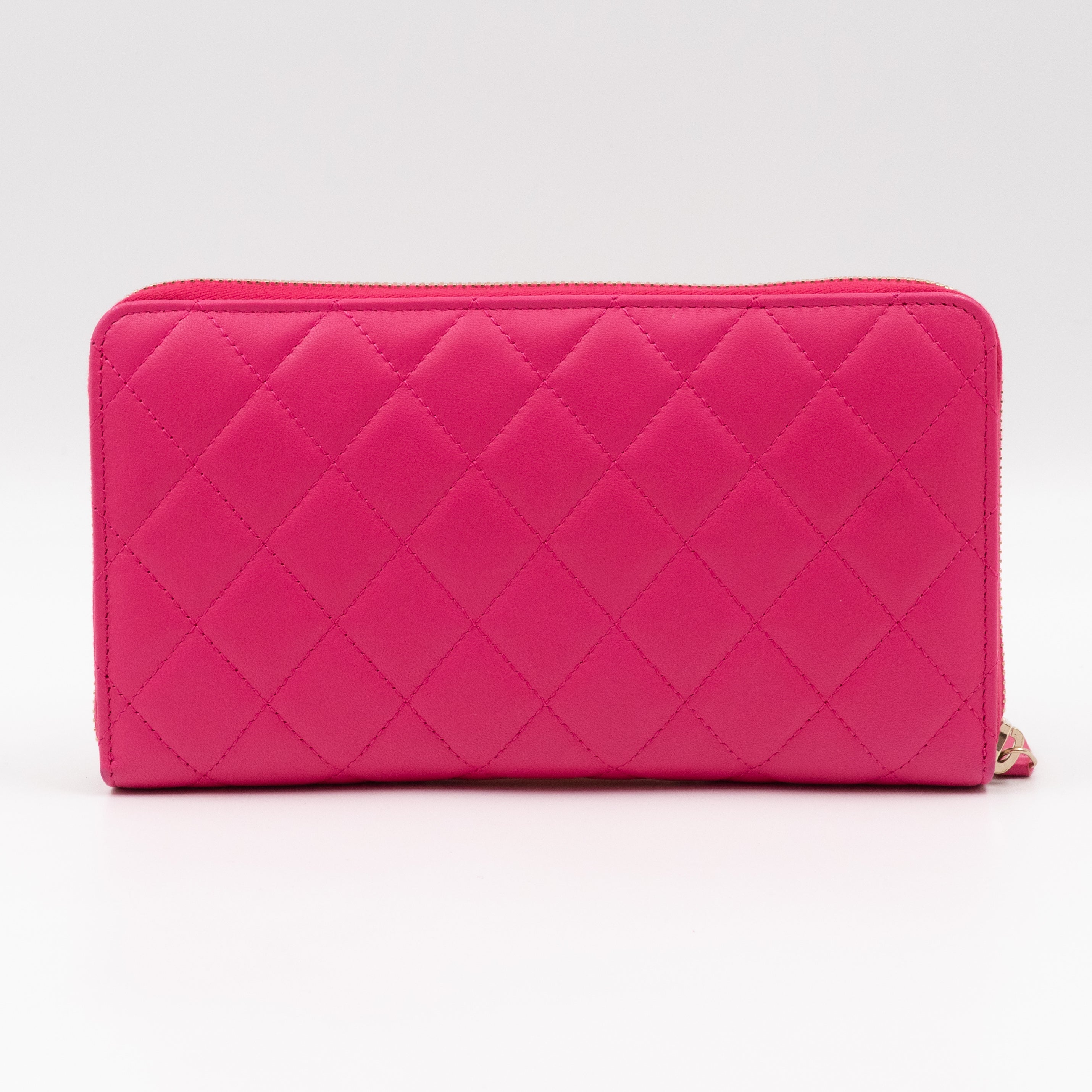 Zip Around Organizer Wallet Pink Leather