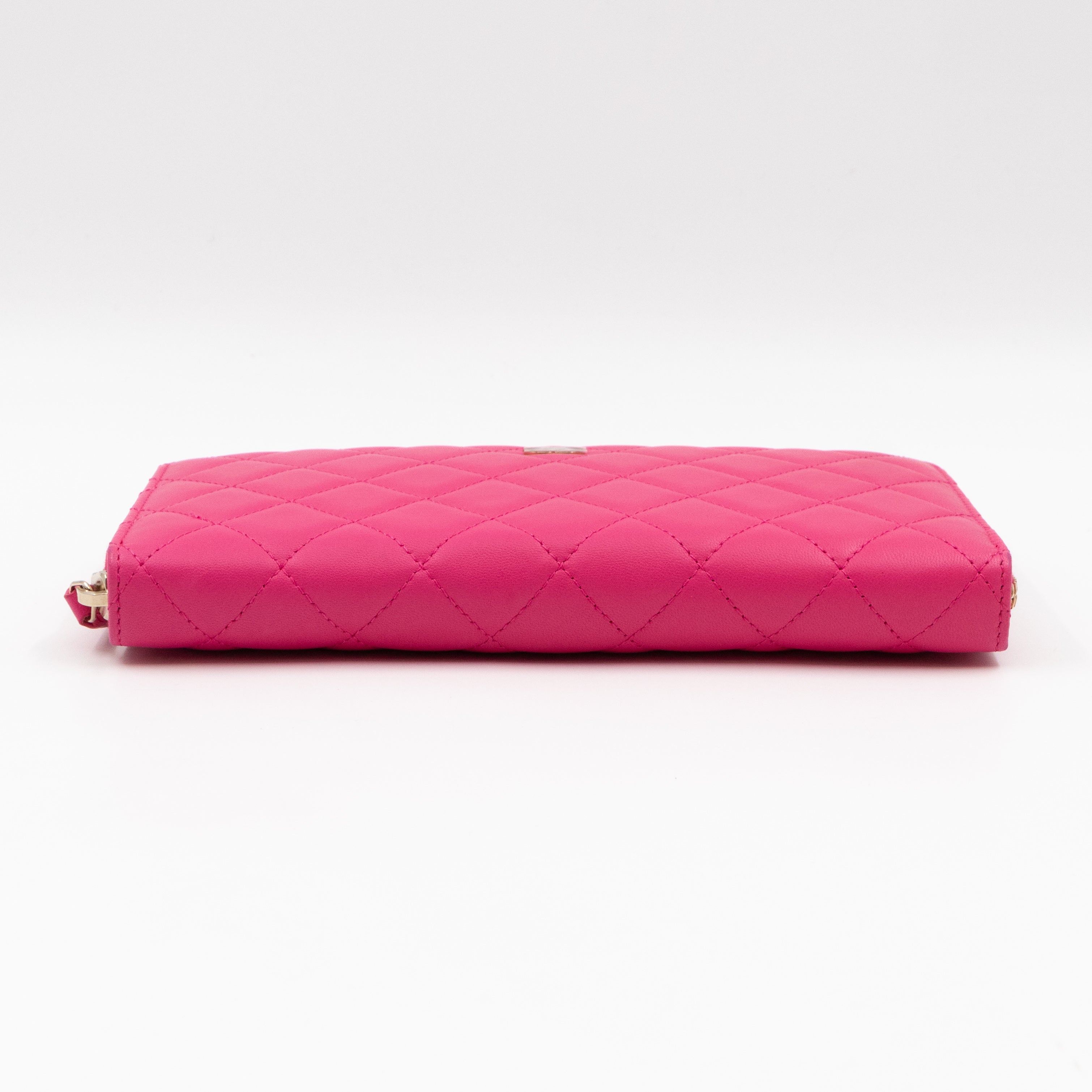 Zip Around Organizer Wallet Pink Leather