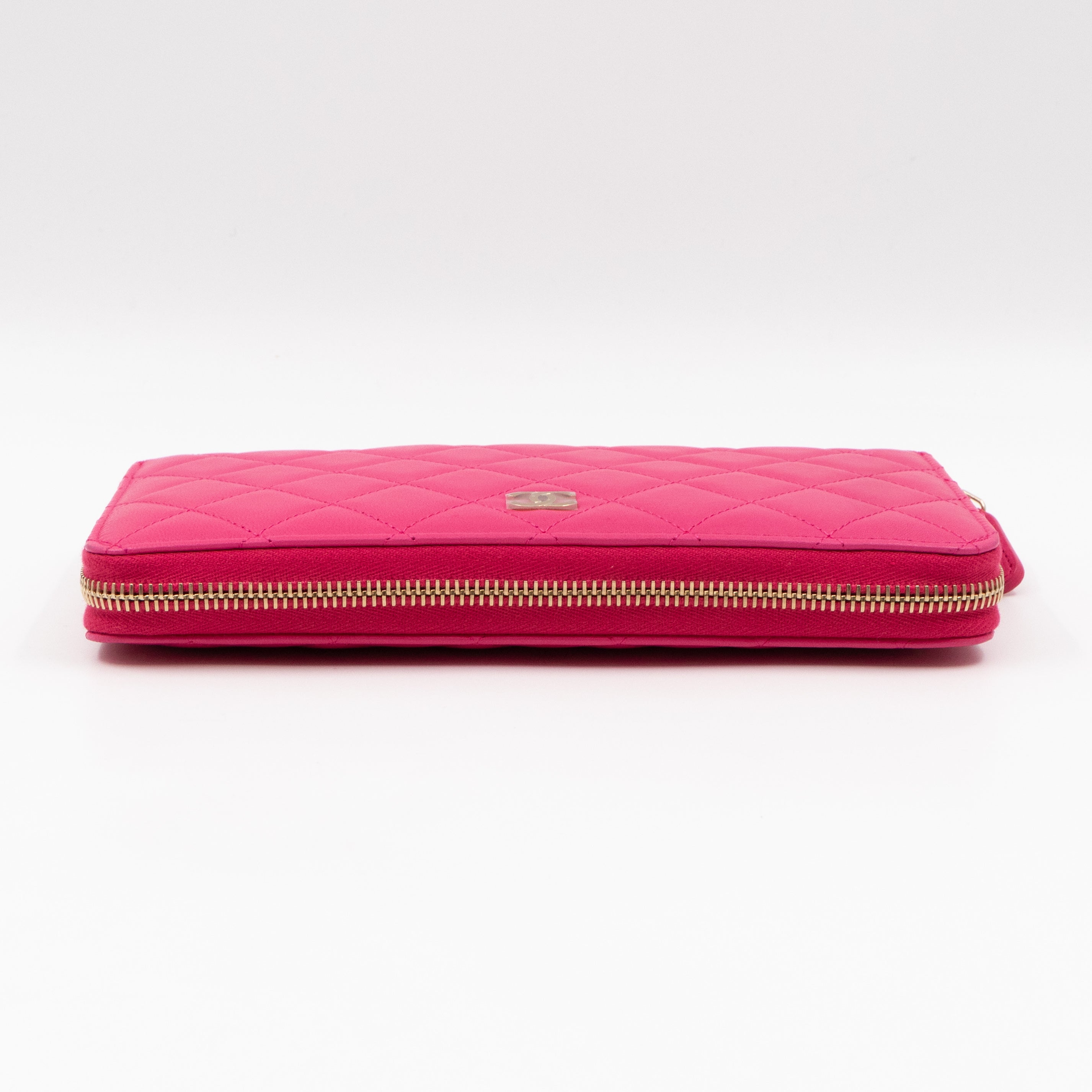 Zip Around Organizer Wallet Pink Leather