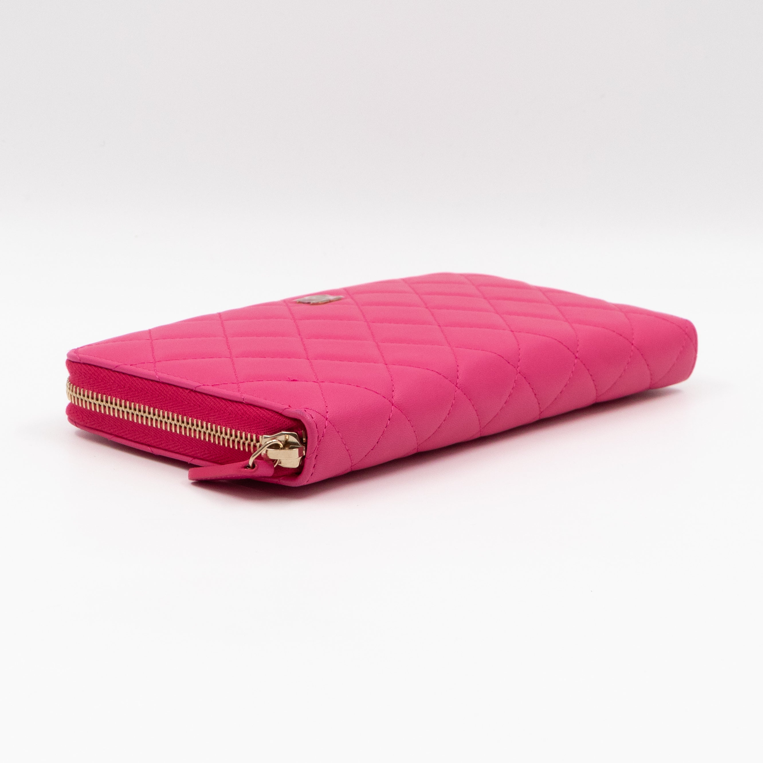 Zip Around Organizer Wallet Pink Leather