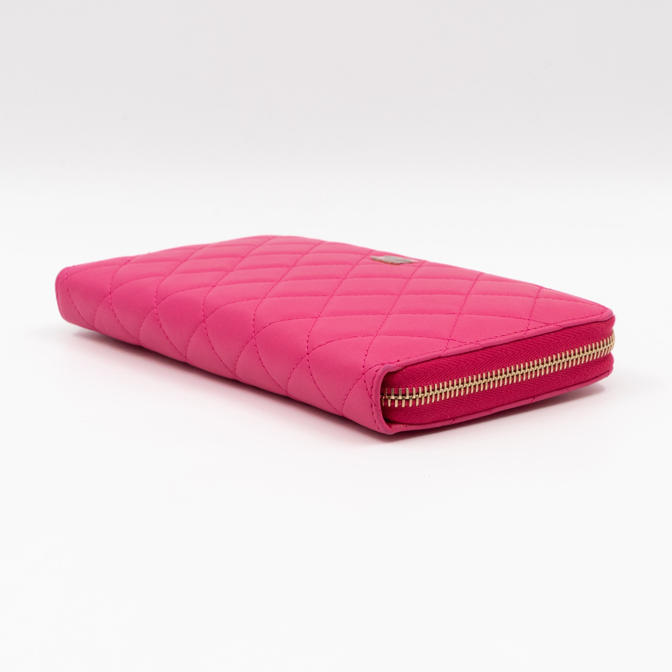 Zip Around Organizer Wallet Pink Leather
