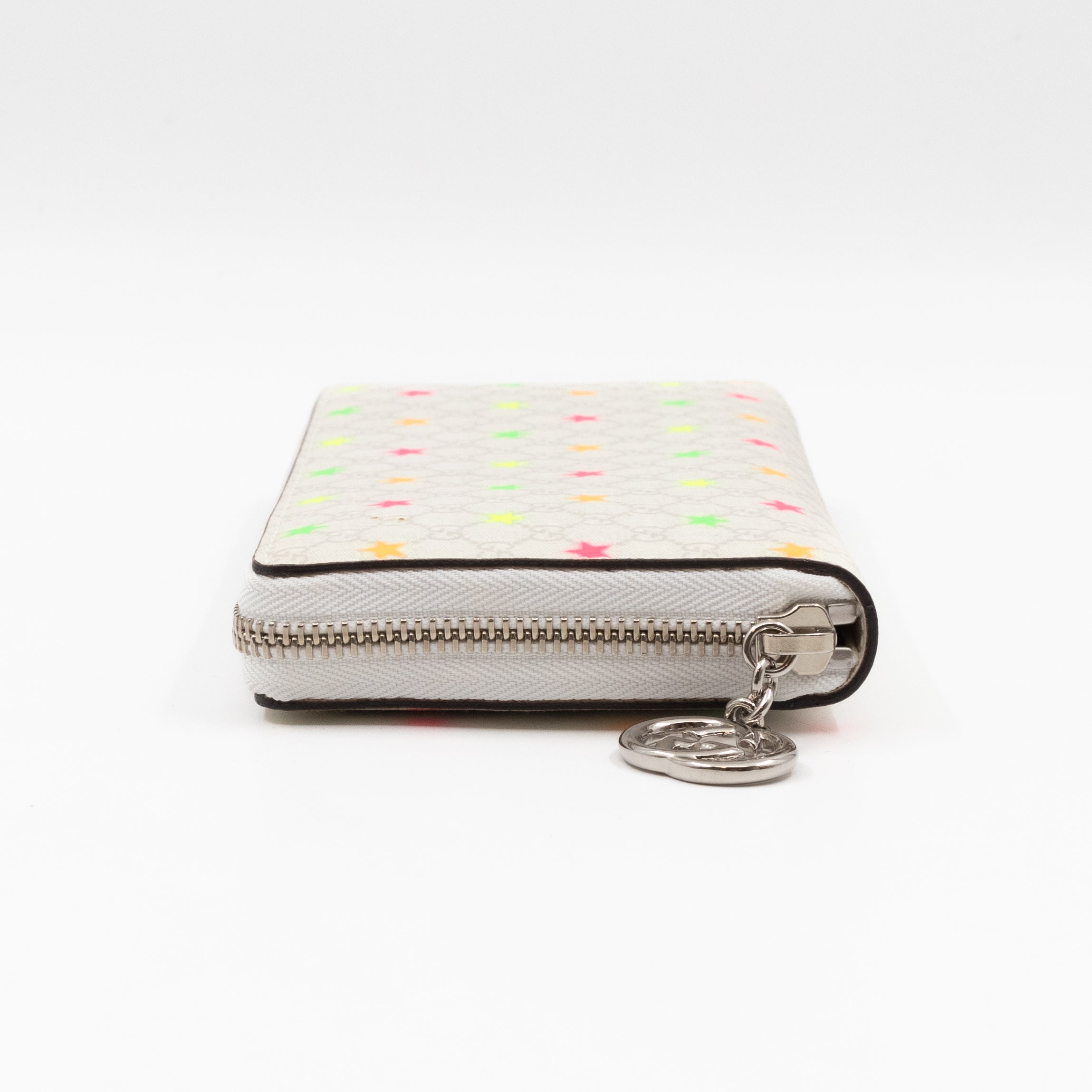 Zip Around Wallet White Micro GG Supreme Stars Canvas