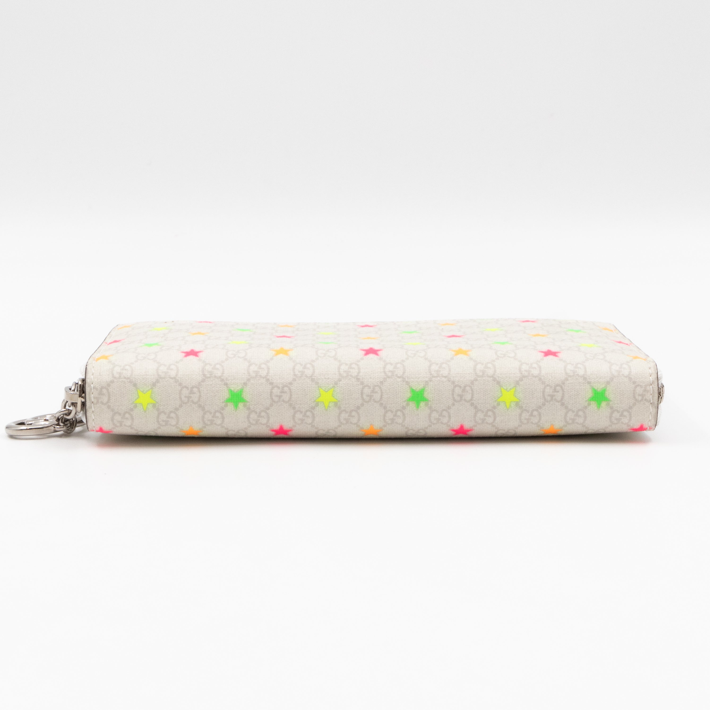 Zip Around Wallet White Micro GG Supreme Stars Canvas