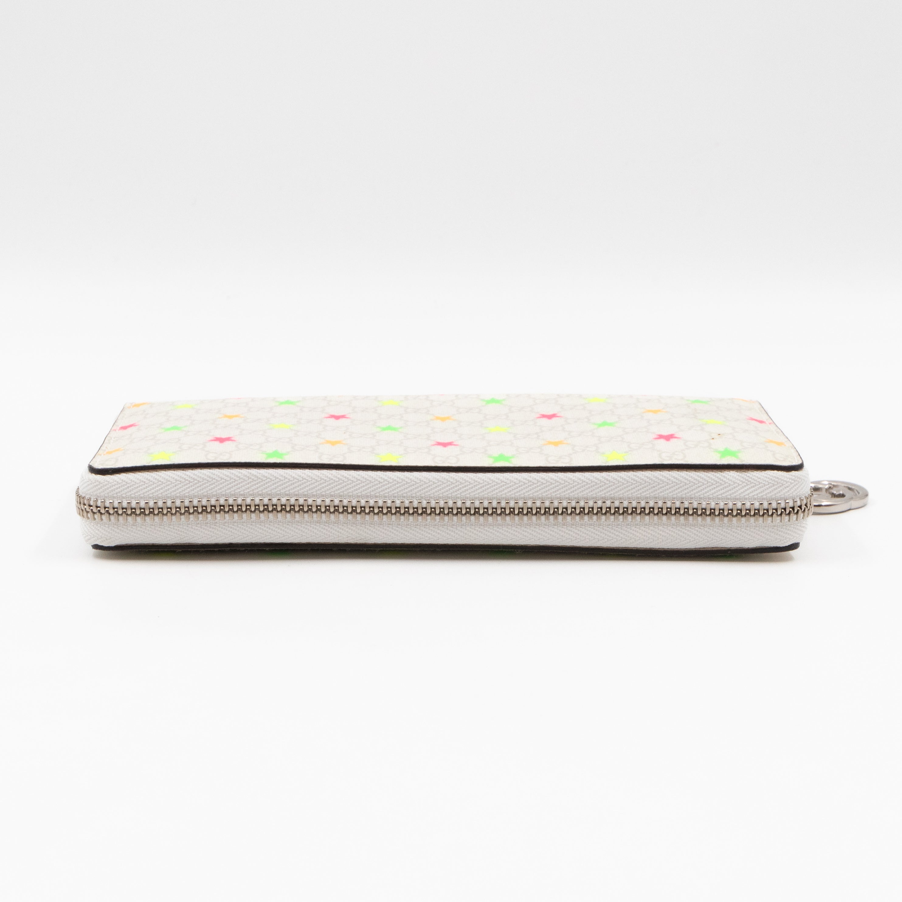 Zip Around Wallet White Micro GG Supreme Stars Canvas