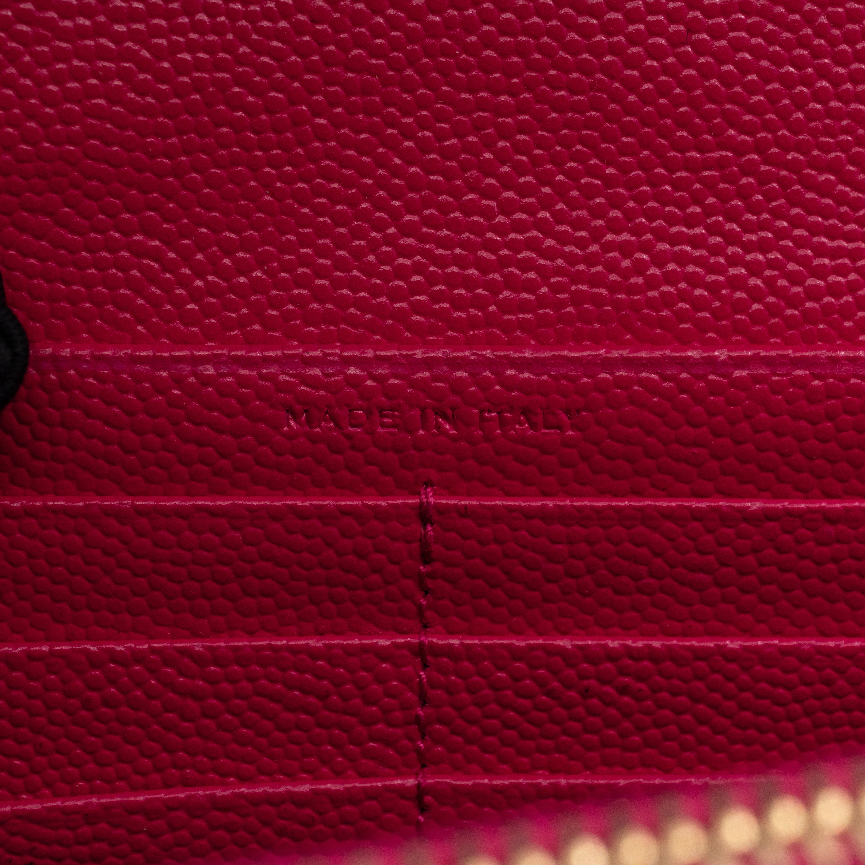 Classic Cassandre Envelope Chain Wallet Pink Grained Leather