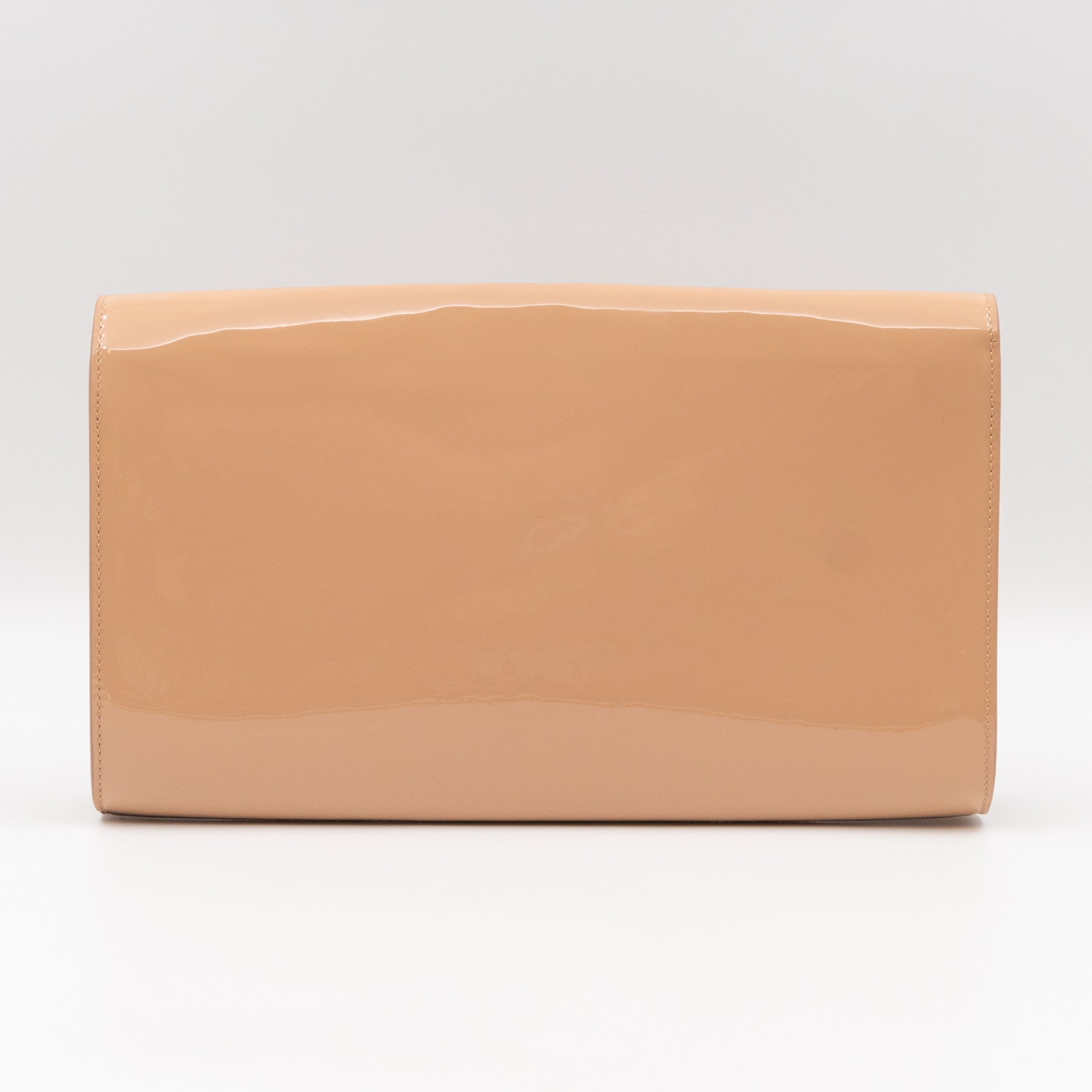 Belle De Jour Clutch Large Patent Leather Rose Beige