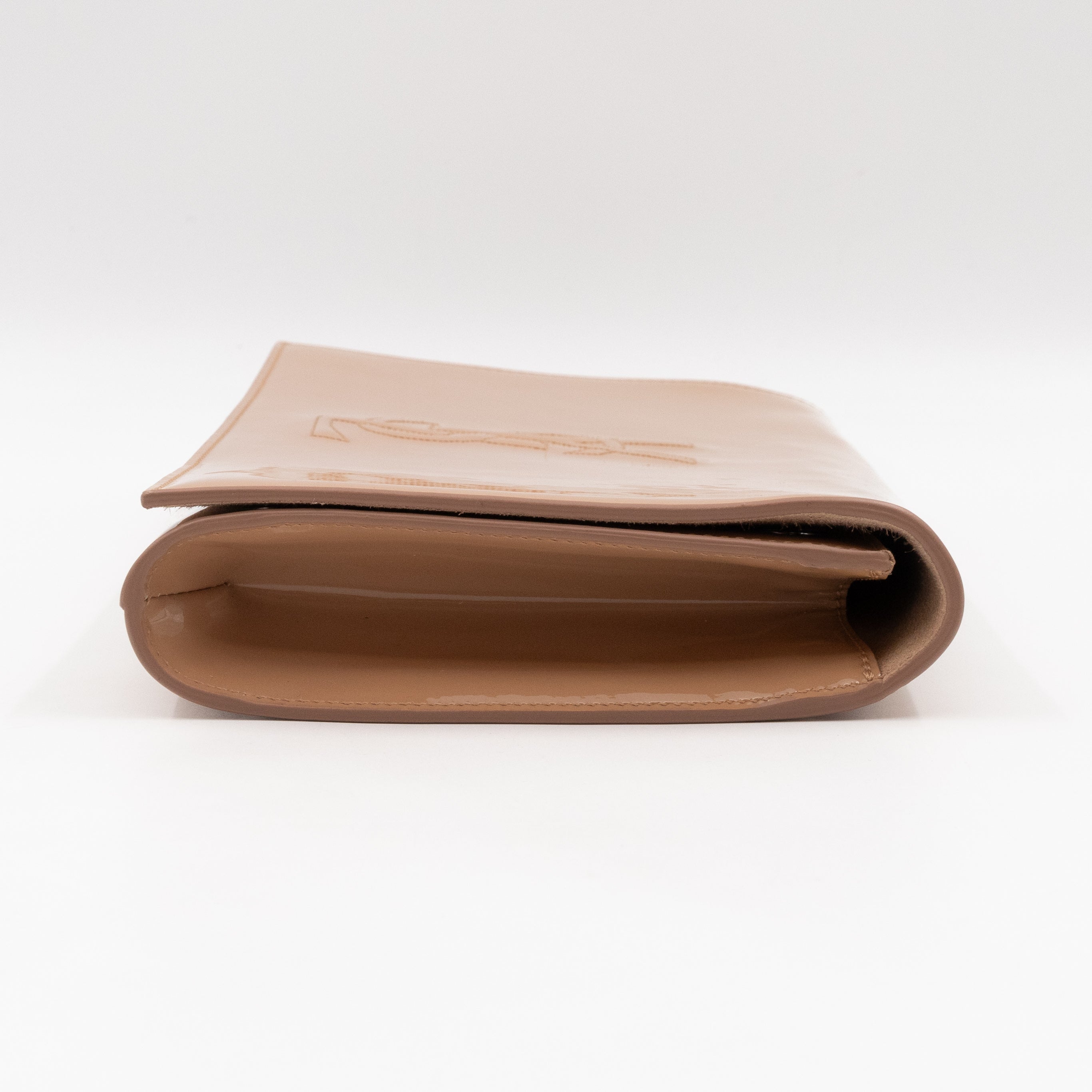 Belle De Jour Clutch Large Patent Leather Rose Beige