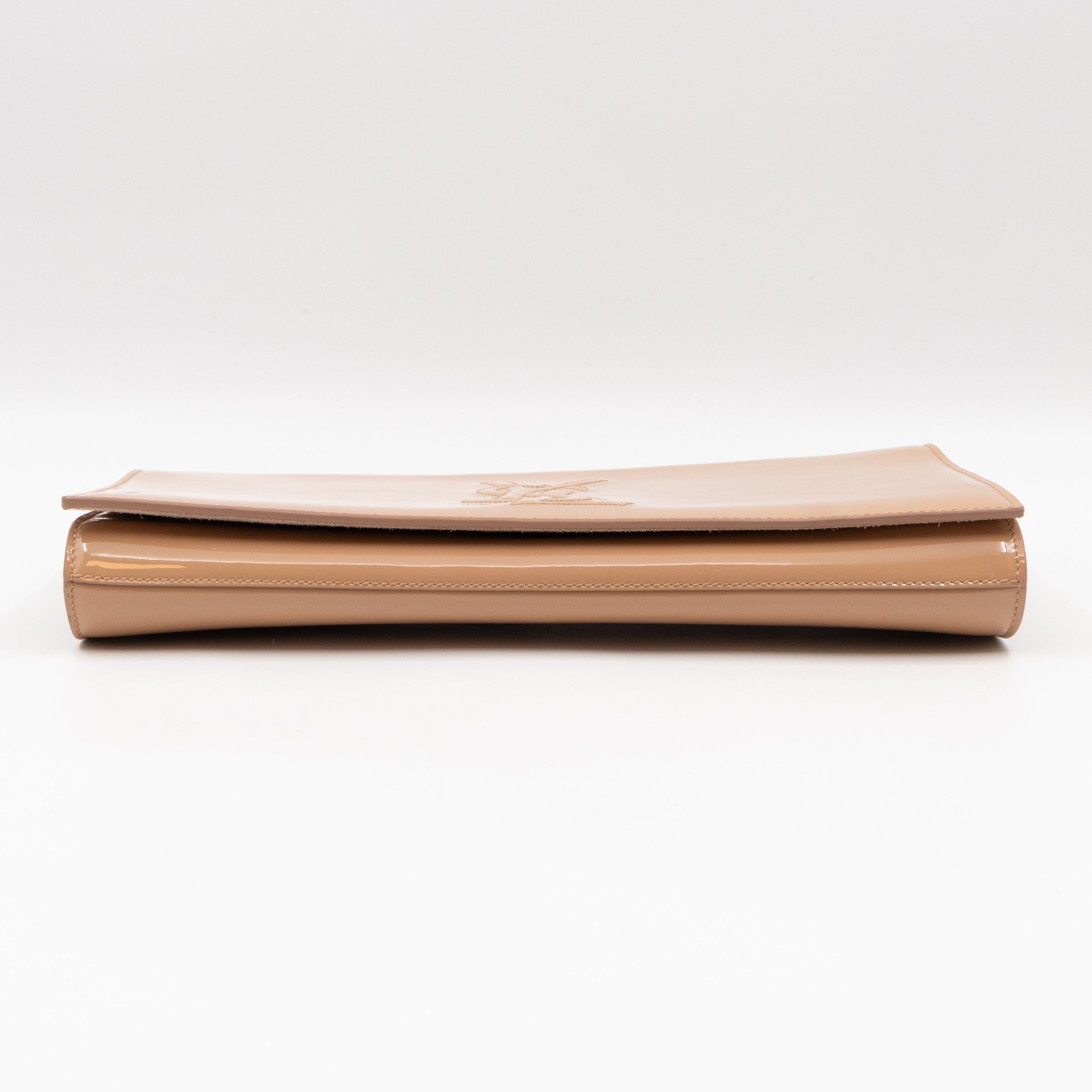 Belle De Jour Clutch Large Patent Leather Rose Beige