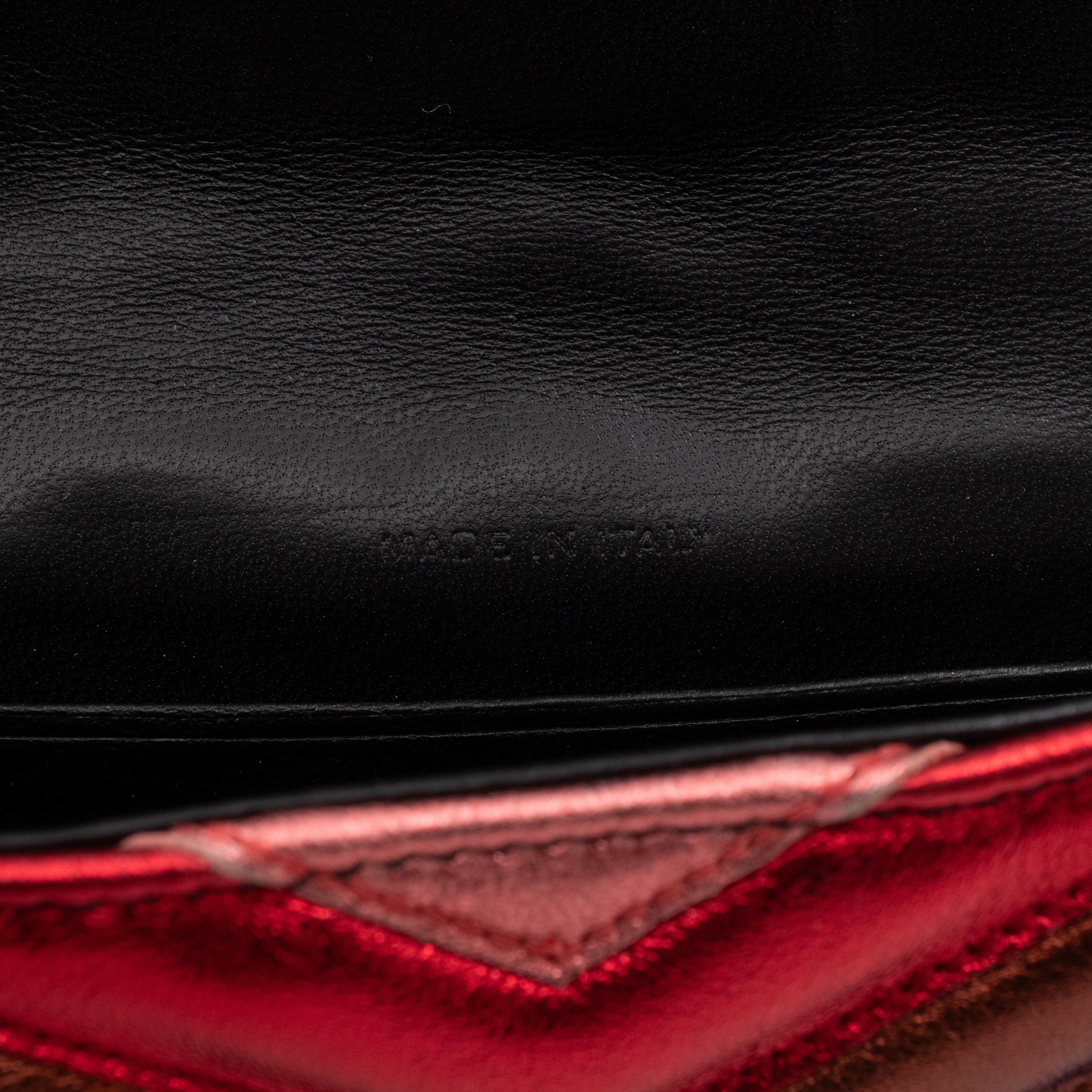 Classic Monogram College Envelope Wallet Metallic Chevron Leather