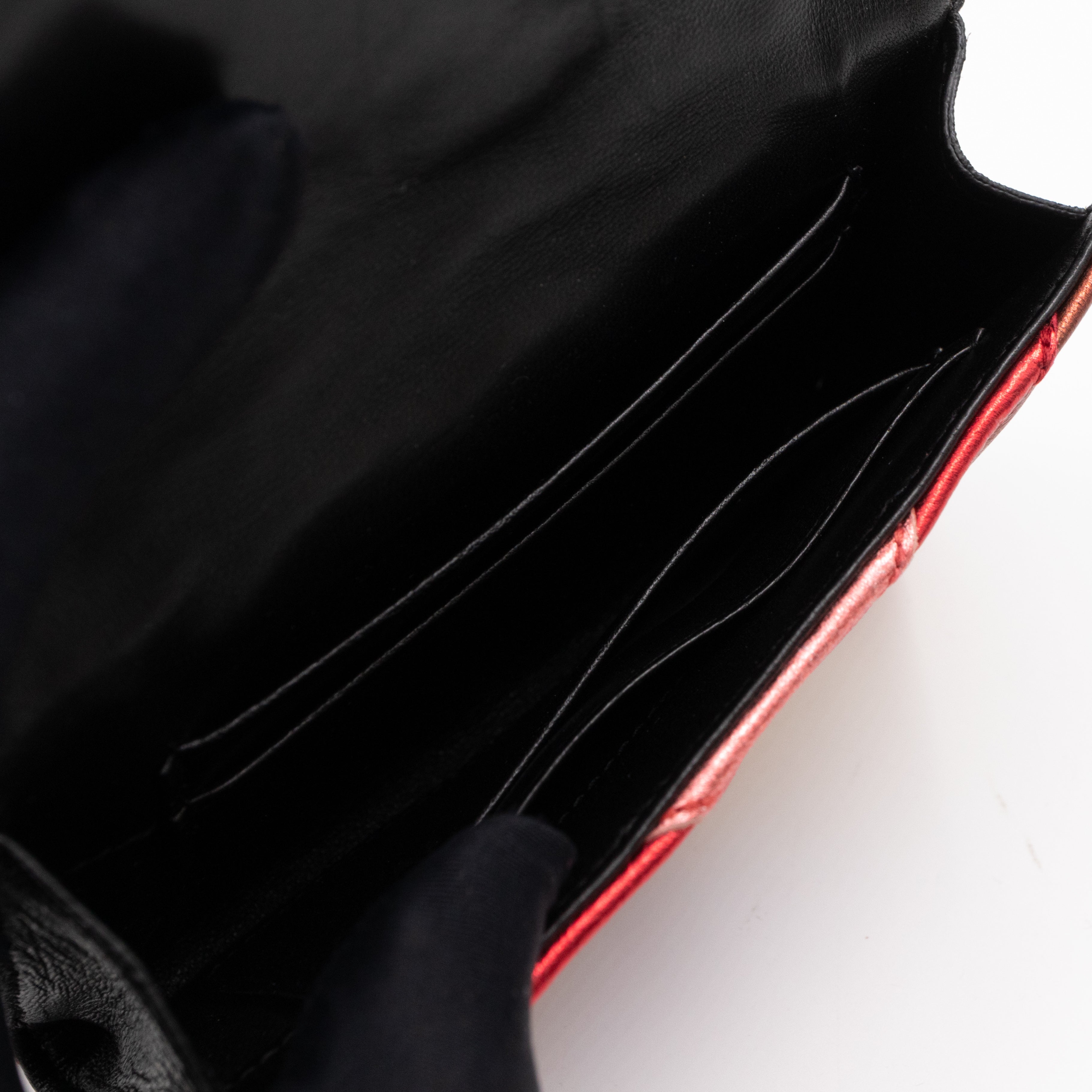 Classic Monogram College Envelope Wallet Metallic Chevron Leather