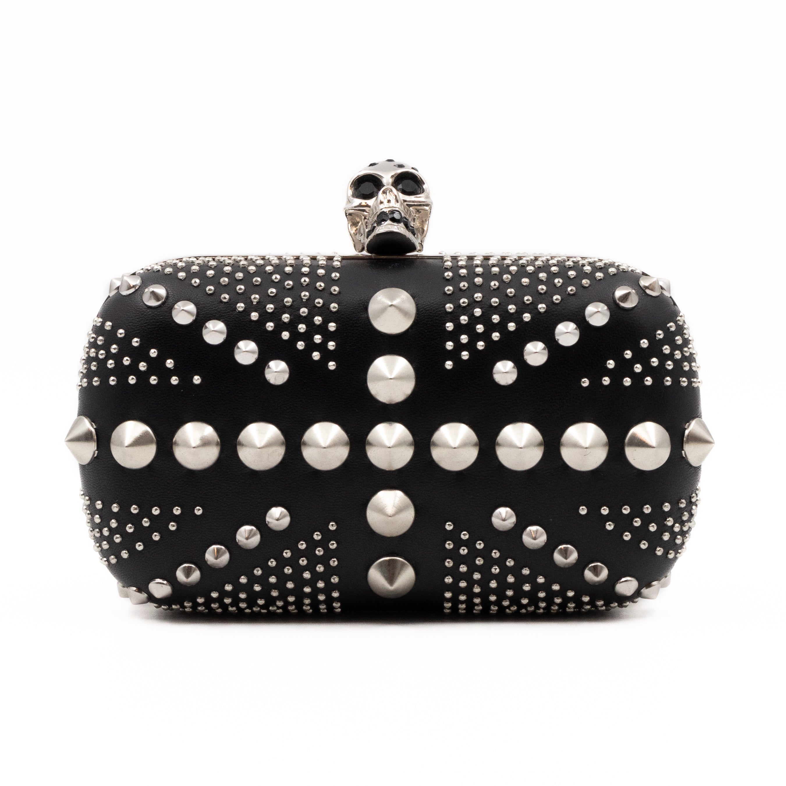 Skull Clutch Britannia Union Jack Studded Black Leather