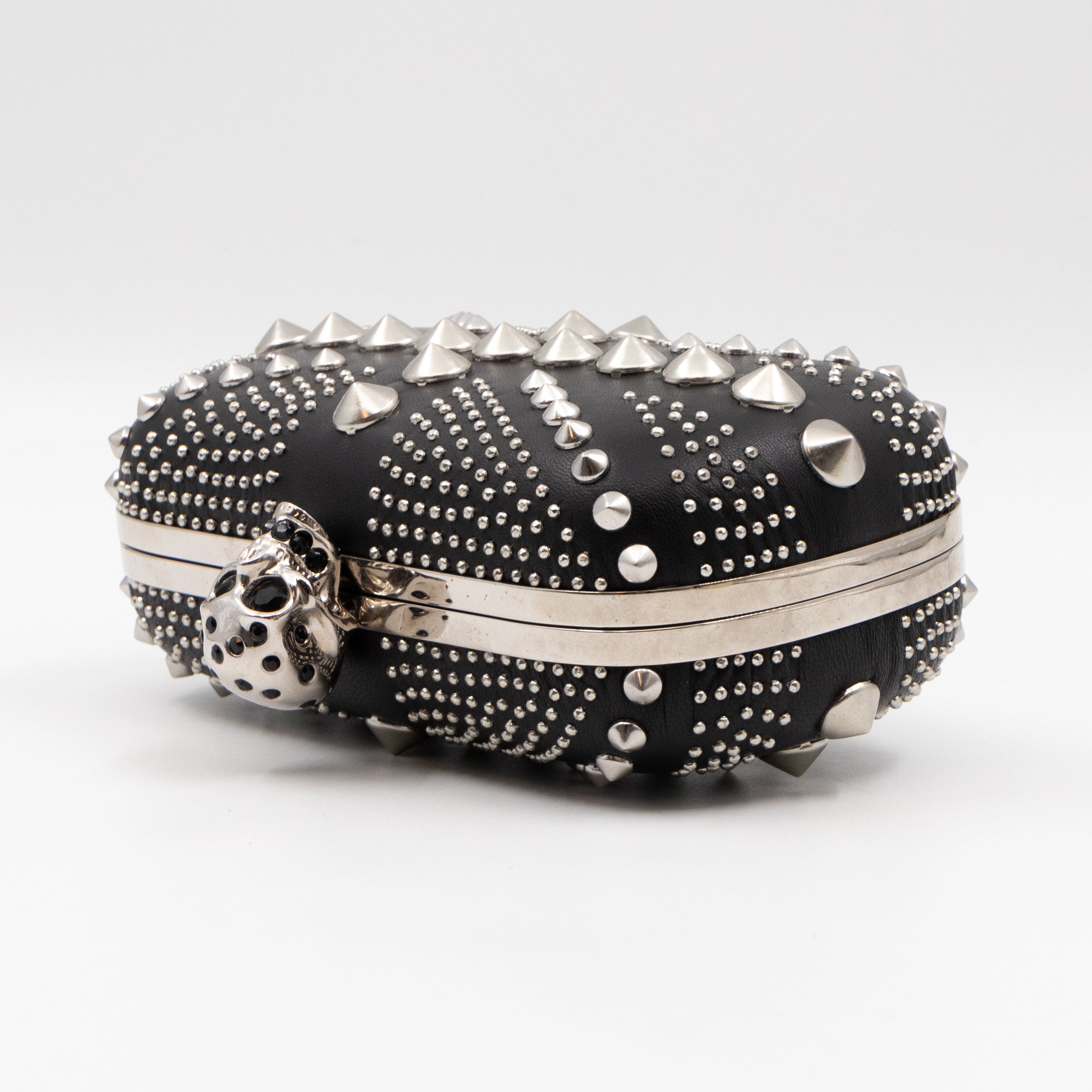Skull Clutch Britannia Union Jack Studded Black Leather