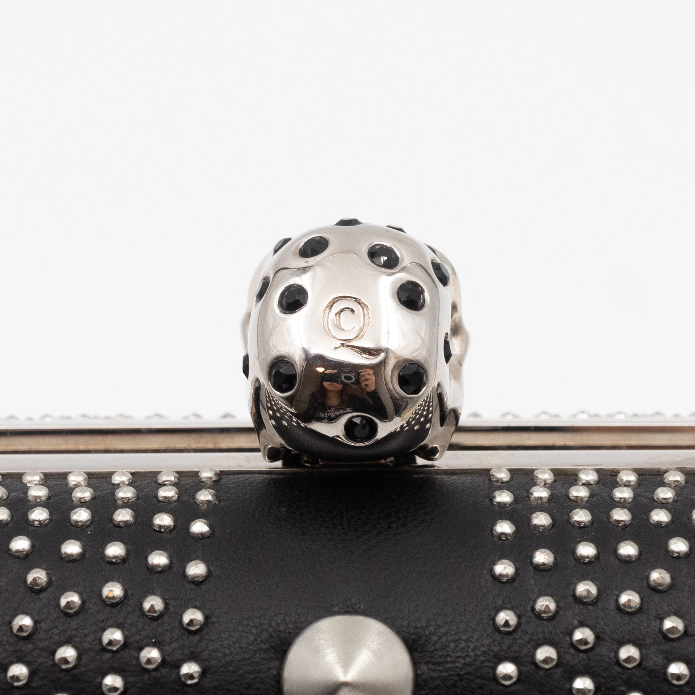 Skull Clutch Britannia Union Jack Studded Black Leather