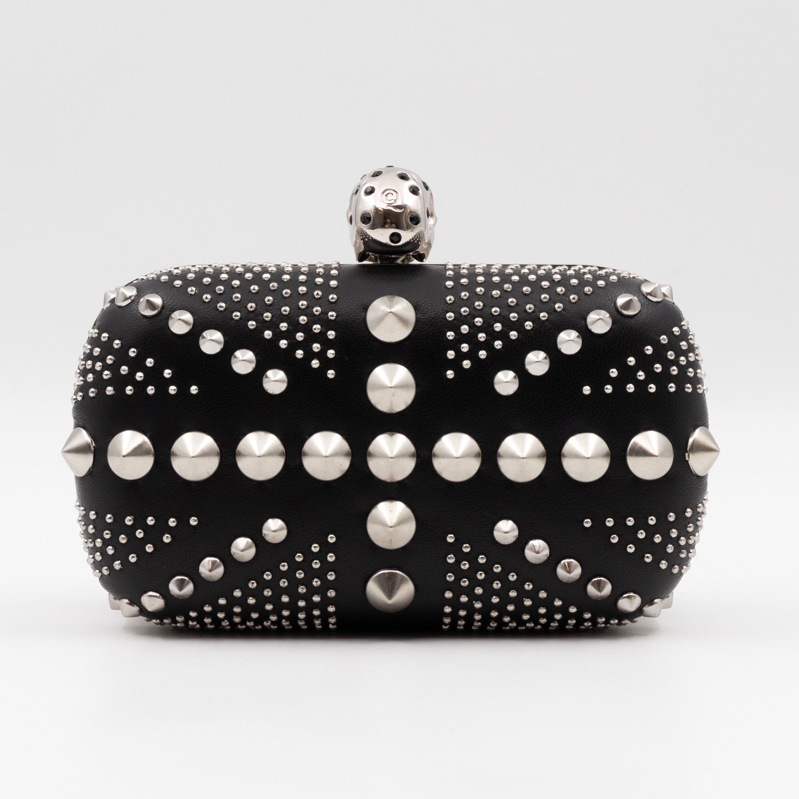 Skull Clutch Britannia Union Jack Studded Black Leather